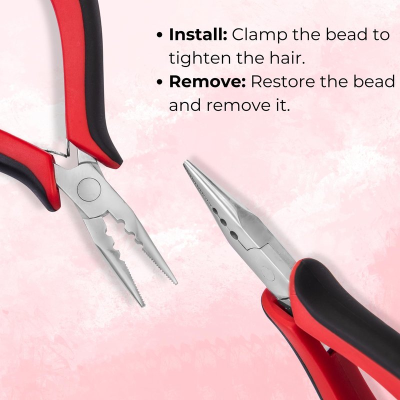 SIVOTE Nano Ring Plier with Grip – 3 Holes Mini Hair Extension Pliers for Beads – Professional Hair Pliers for Micro Nano Ring Hair Extensions & Bead Removal Tool