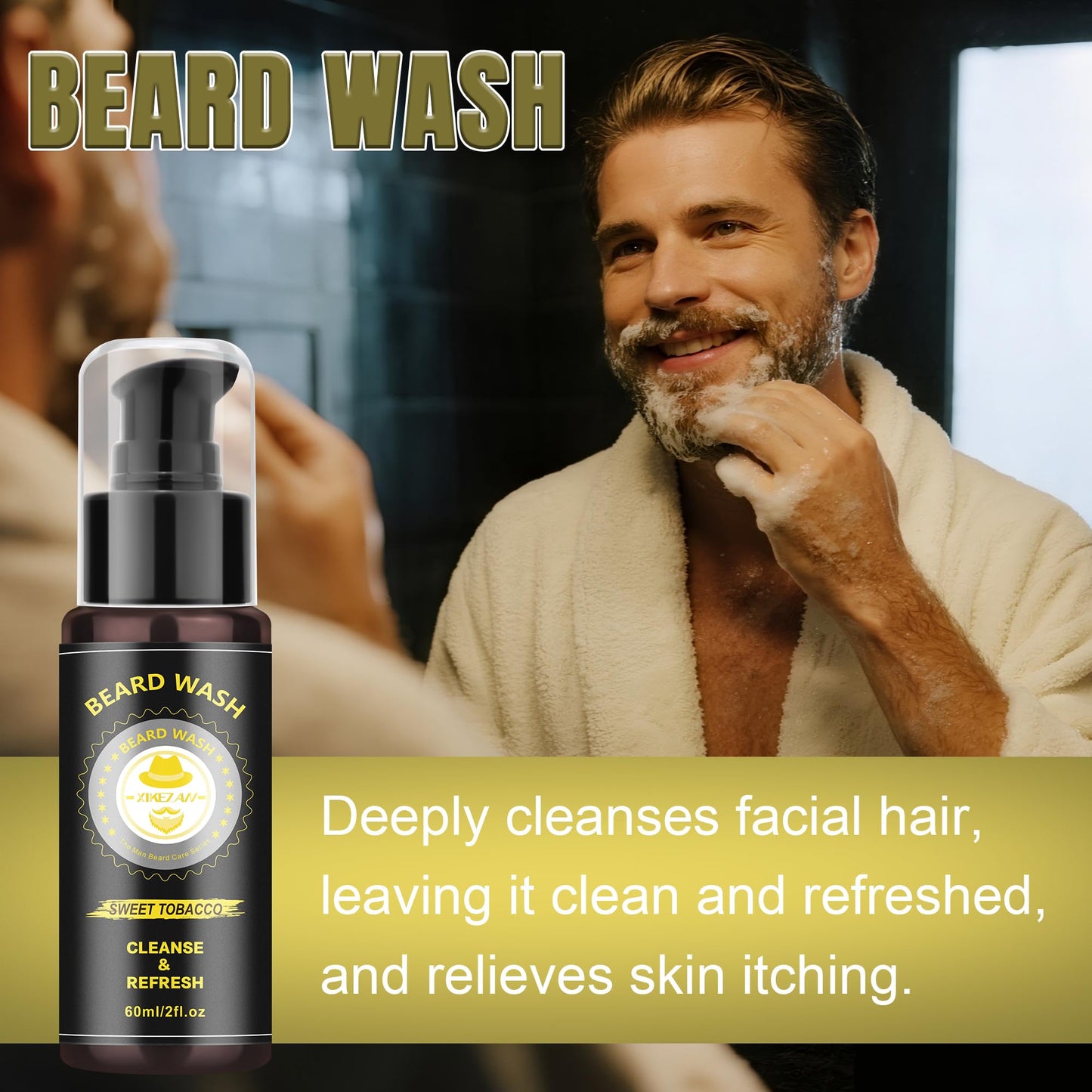 XIKEZAN Gifts for Men, Beard Kit for Mens Care & Grooming with Sweet Tobacco Beard Oils,Wash,Conditioner,Balm,Brush,Comb,Scissors,Cool Christmas Birthday Valentines Fathers Gifts for Men Him Husband