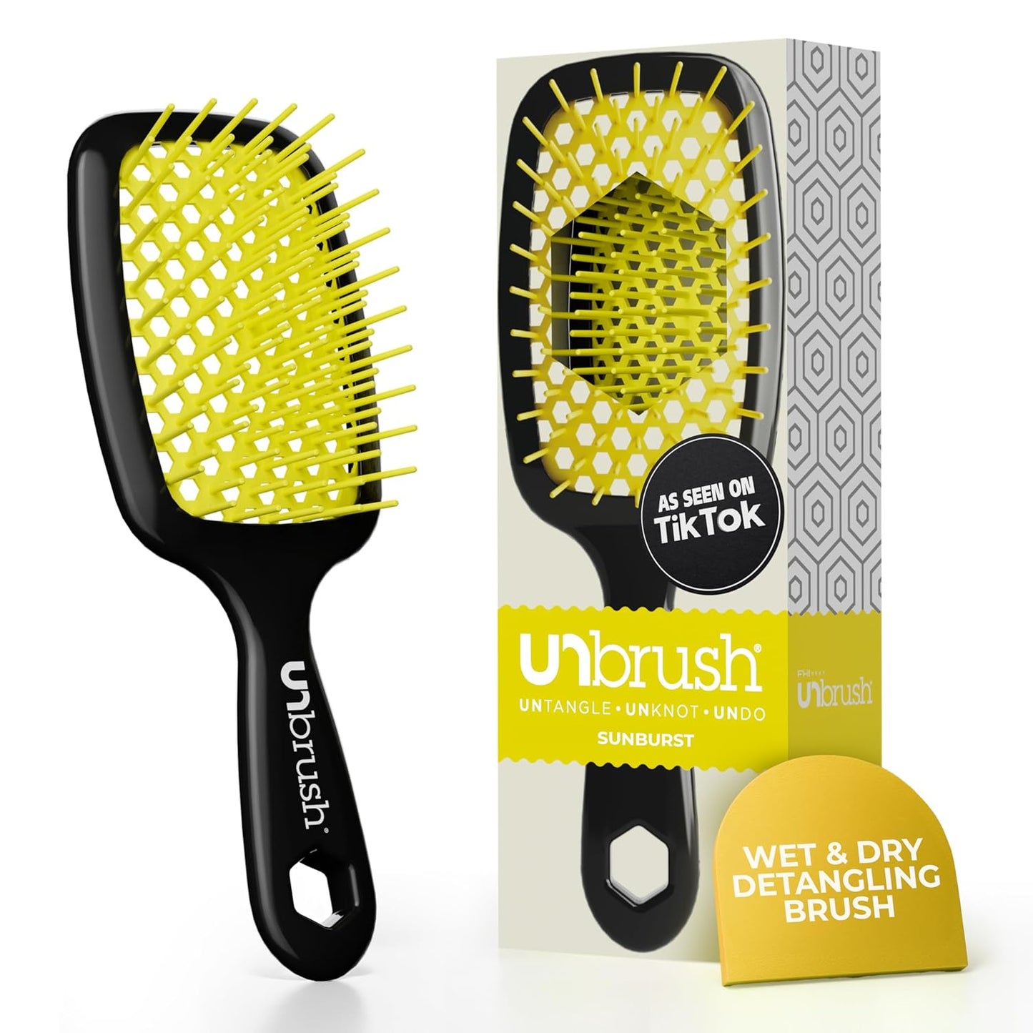 FHI Heat Detangling Brush - Pain-Free Brushing for Wet & Dry Hair | Durable DuoFlex Bristles, Lightweight, Cherry Blossom