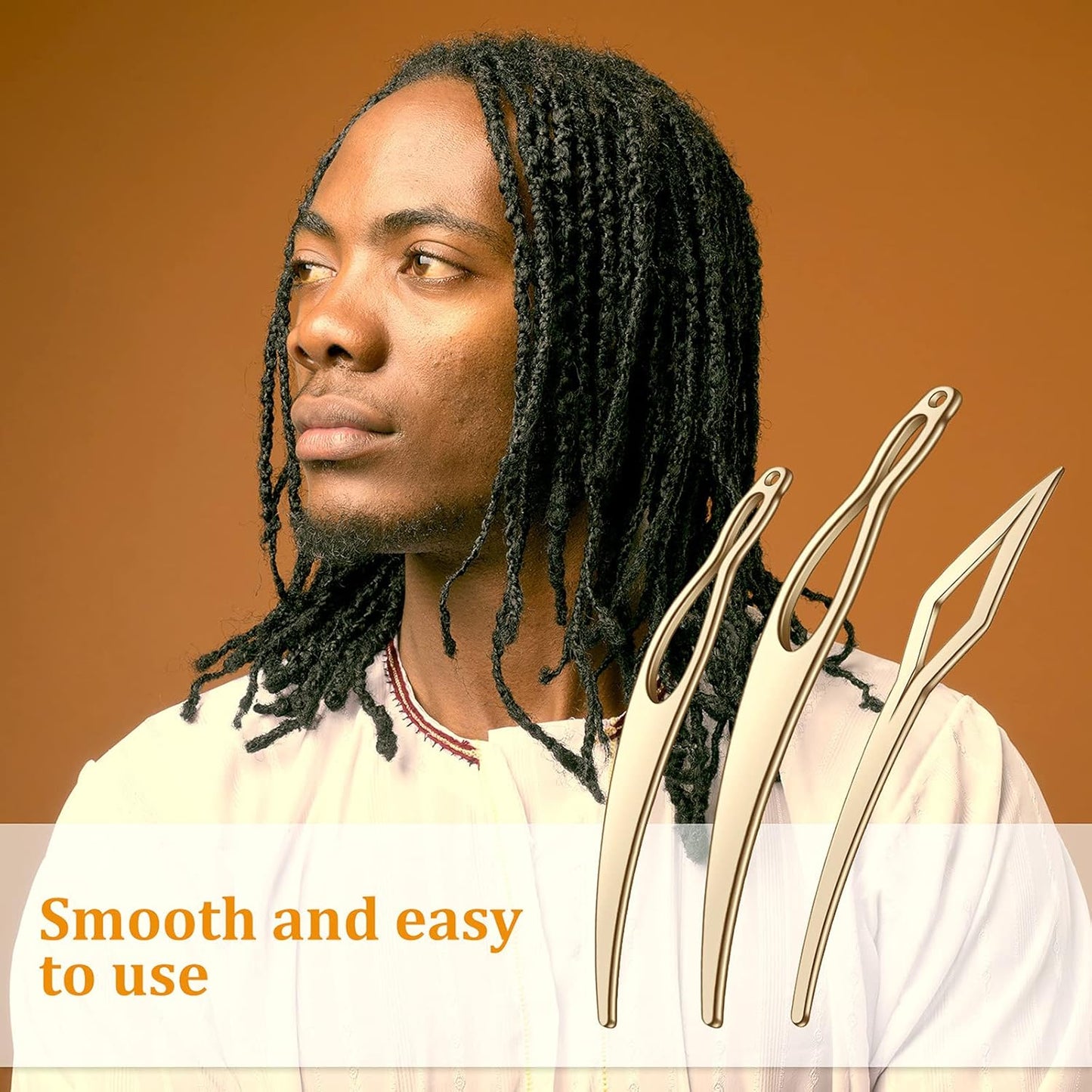 WILLBOND Interlocking Tool for Dreadlocks - 8 Pcs Crochet Hair Maintenance Set | Gold