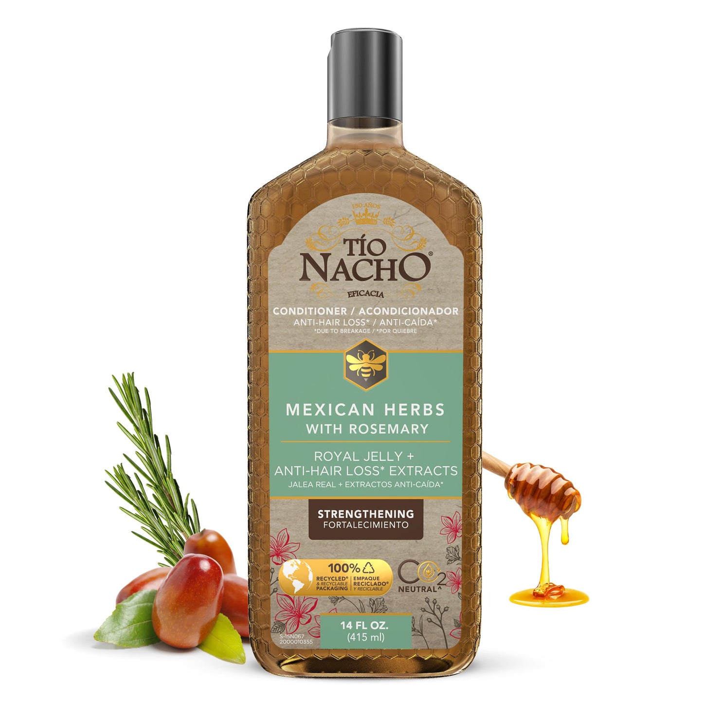 Tio Nacho Mexican Herbs Anti-Hair Loss Conditioner with Royal Jelly and Rosemary Extract, Strengthening and Nourishing Conditioner for Hair Loss, Ideal for Men and Women, 14 fl oz