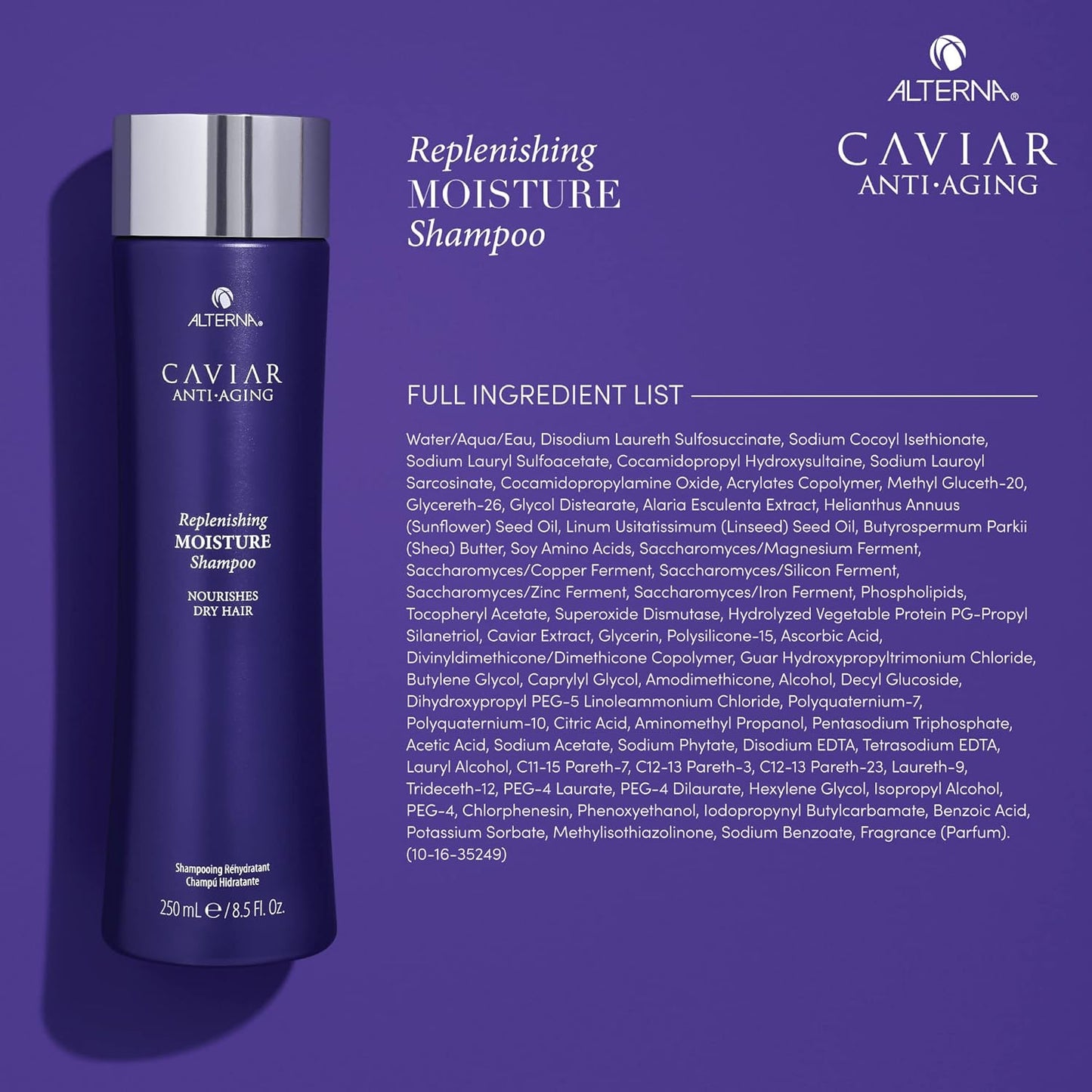 Alterna CAVIAR Anti-Aging Moisture Shampoo - Hydrating Formula for Dry, Brittle Hair | Sulfate Free