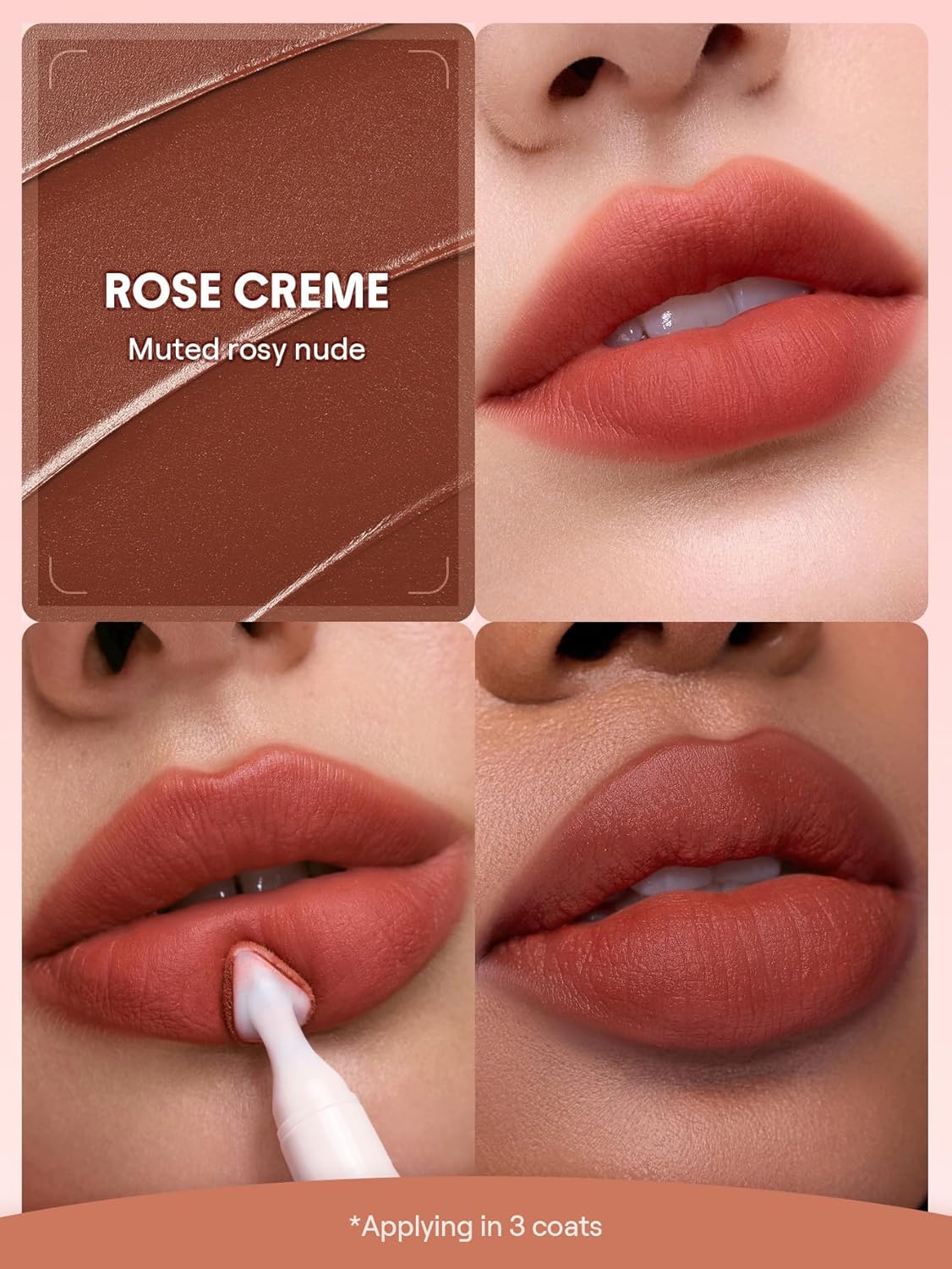 Marshmallow Puff Lip Blur Pen | Matte Hydrating Lipstick in 212 Rose Creme - Long-Lasting Formula