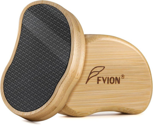 Nano Glass Foot File - Bamboo Handle Dead Skin Remover | Gentle Pedicure Tool for Soft Feet (Yellow)
