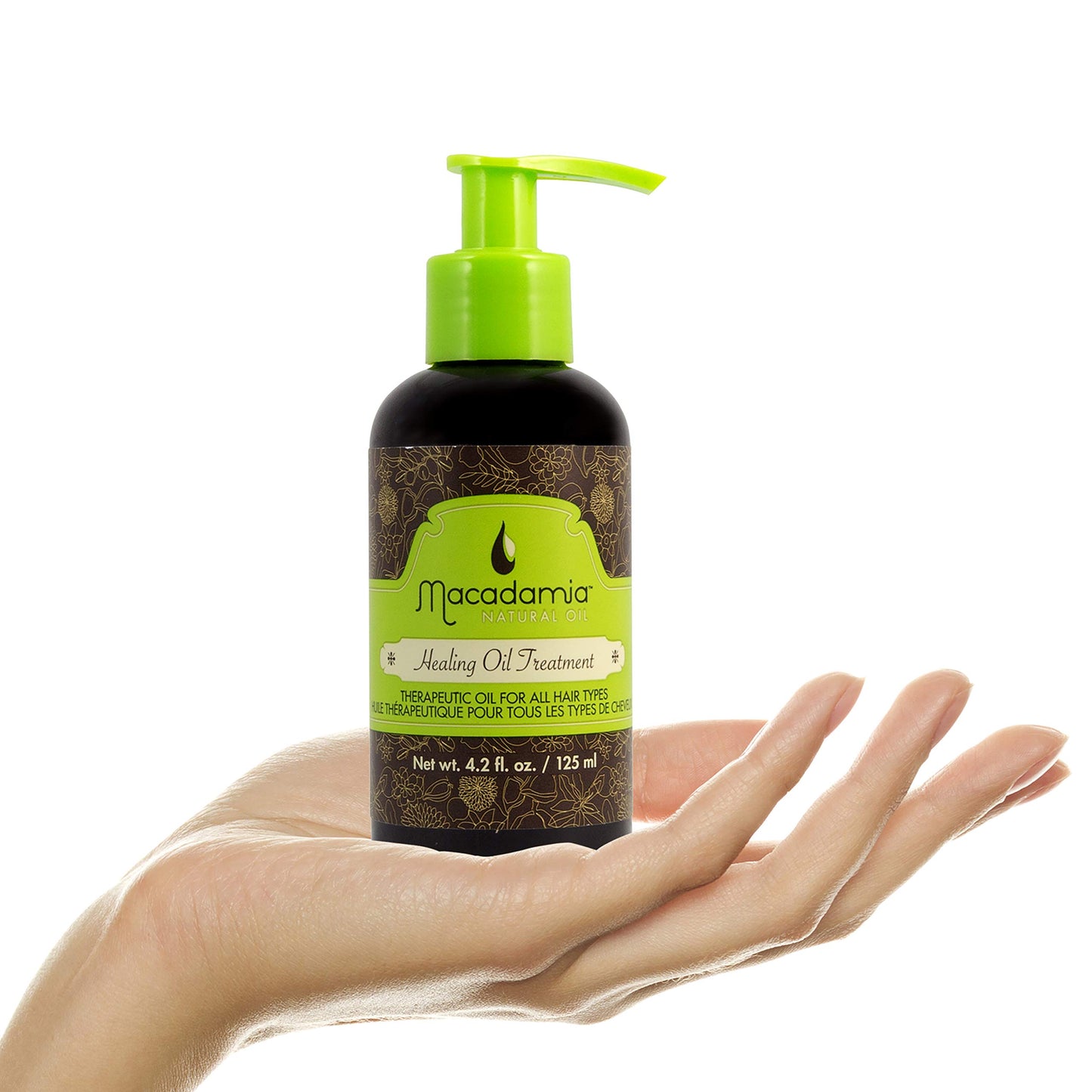 Macadamia Natural Oil Healing Treatment – Nourishing Hair Oil for Dry Damaged Hair, Hydrating Argan Serum, Frizz Control Shine, Glass Bottle, 4.2 fl oz