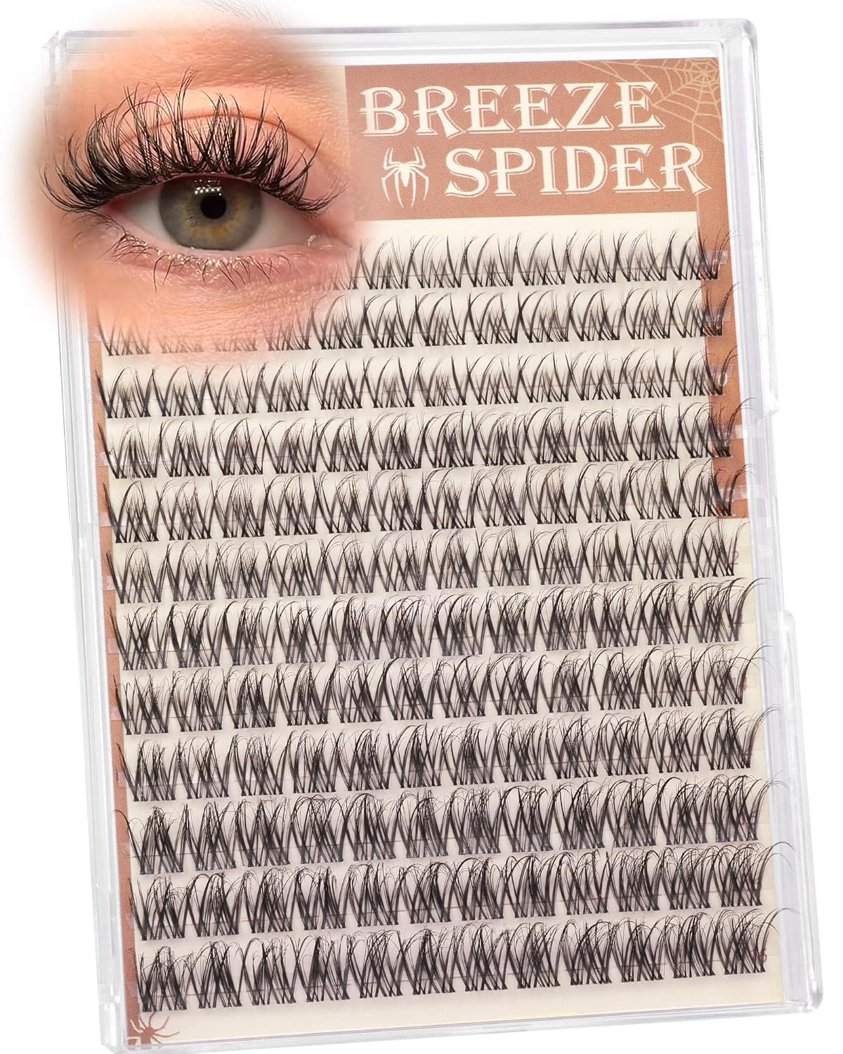 Spider Lash Clusters - Wispy Breeze Natural Eyelash Extensions | D Curl 10-16mm Invisible Band for Daily Wear