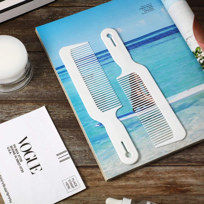 Boao 3 Pieces Barber Combs Flat Top Clipper Combs Hair Cutting for Flat Top and Clipper Cuts(White)