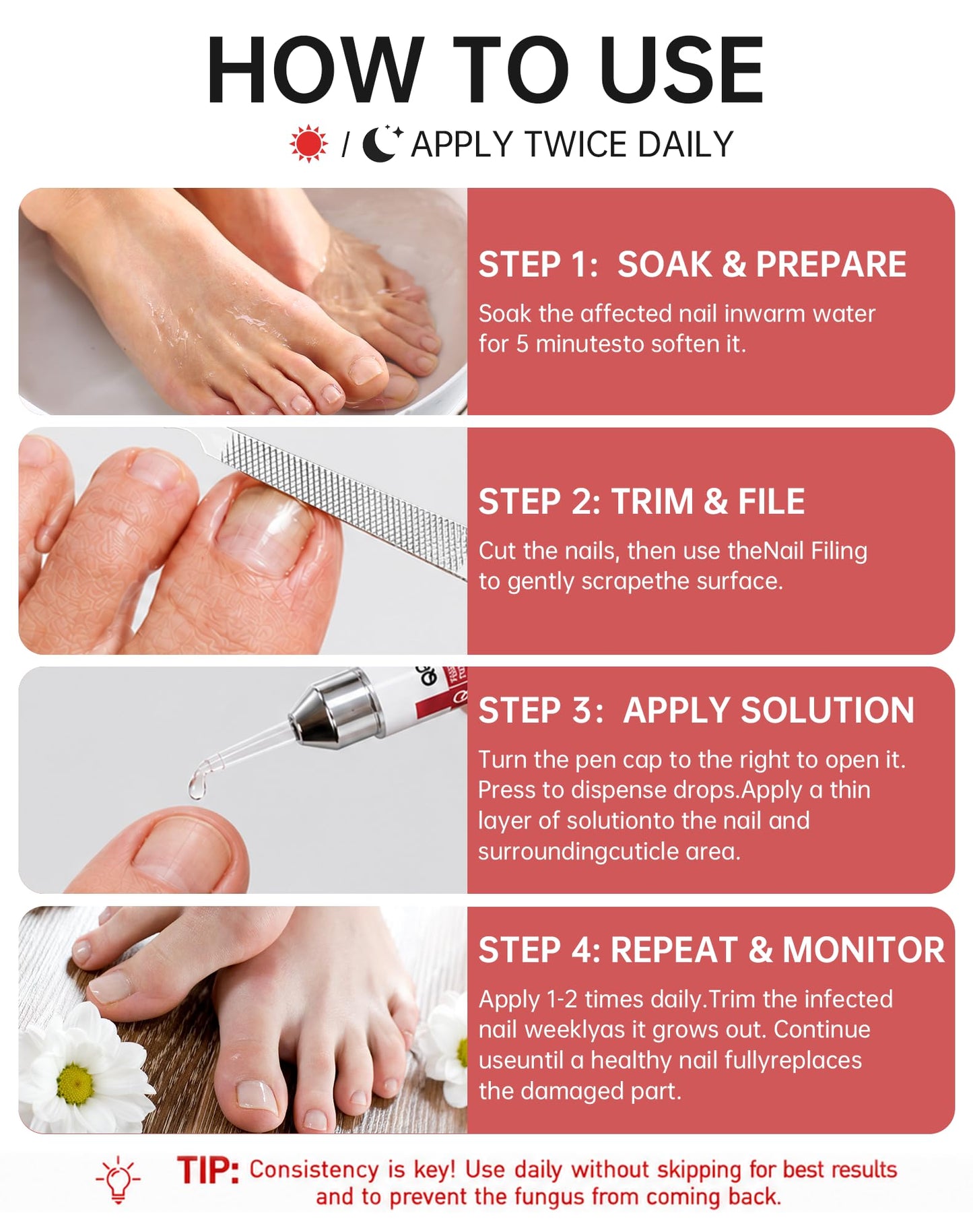 Toenail Fungus Treatment Extra Strength - 1% Tolnaftate & Triple Acid Complex - Repairs Thick, Yellow, Discolored & Damaged Nails - Fast-Acting Fungal Nail Treatment - 0.51 fl oz
