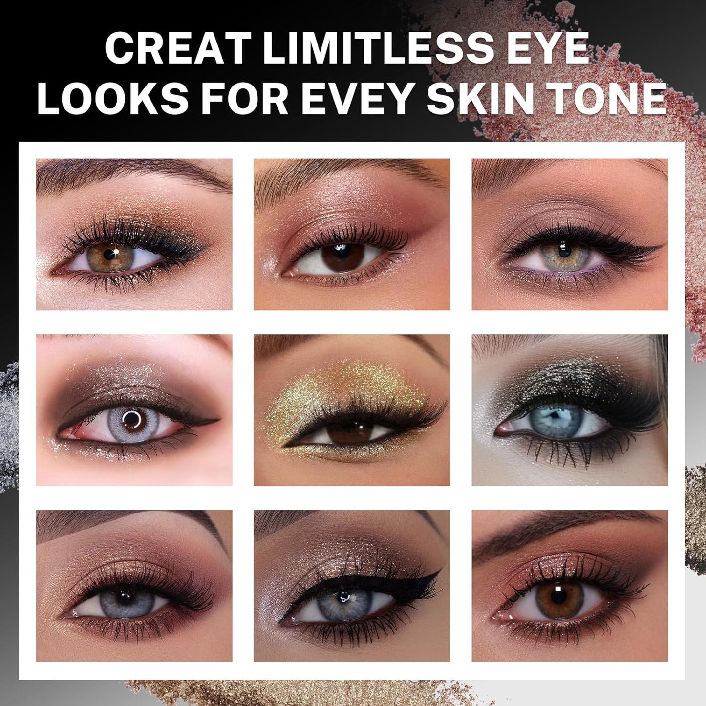UCANBE Baked Eyeshadow Palette - 16 Highly Pigmented Nude Shades | Matte & Glitter Finish