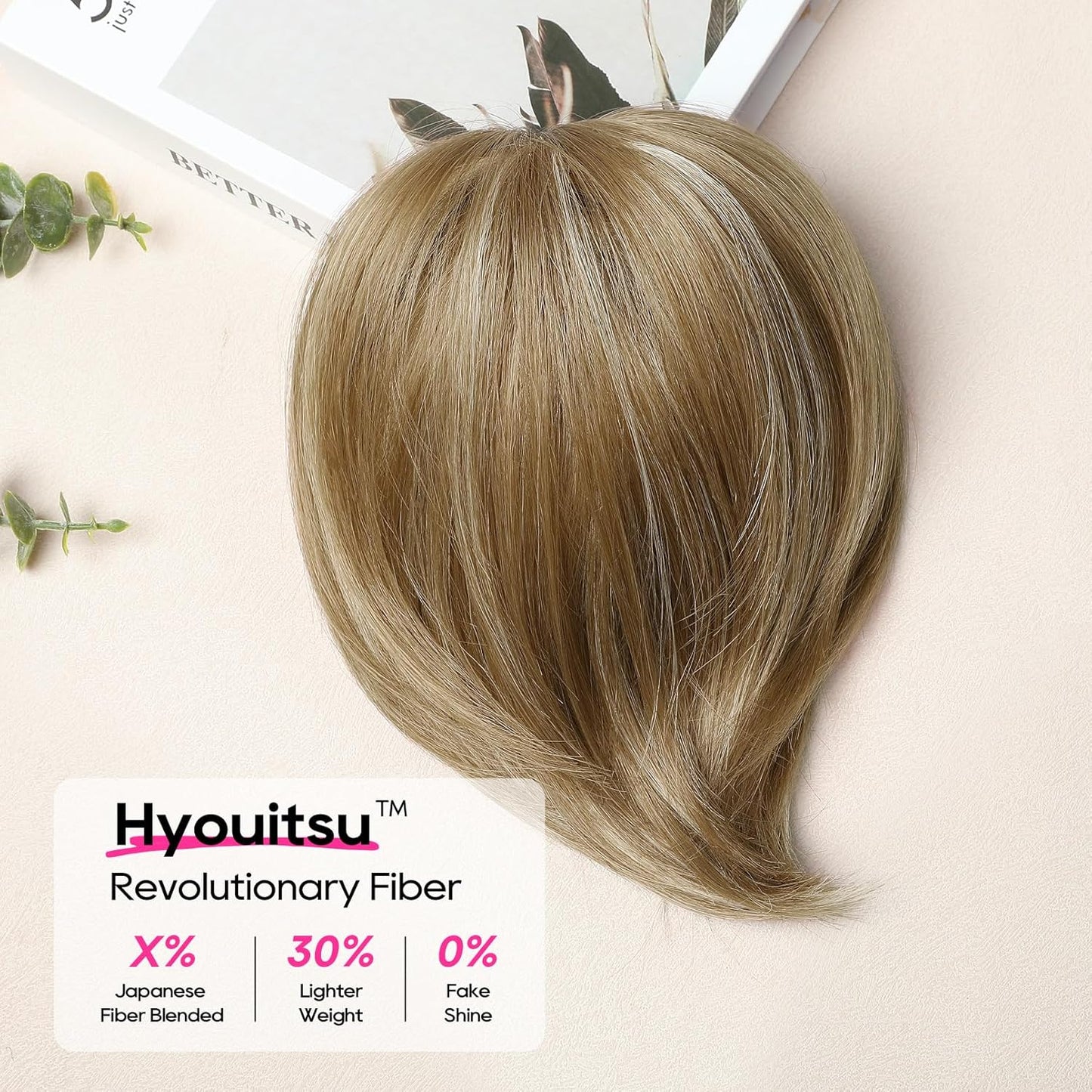 Ponytail Extension | 8" Short Mini Claw Clip Hairpiece - Soft Feather-Light Honey Blonde with Highlights