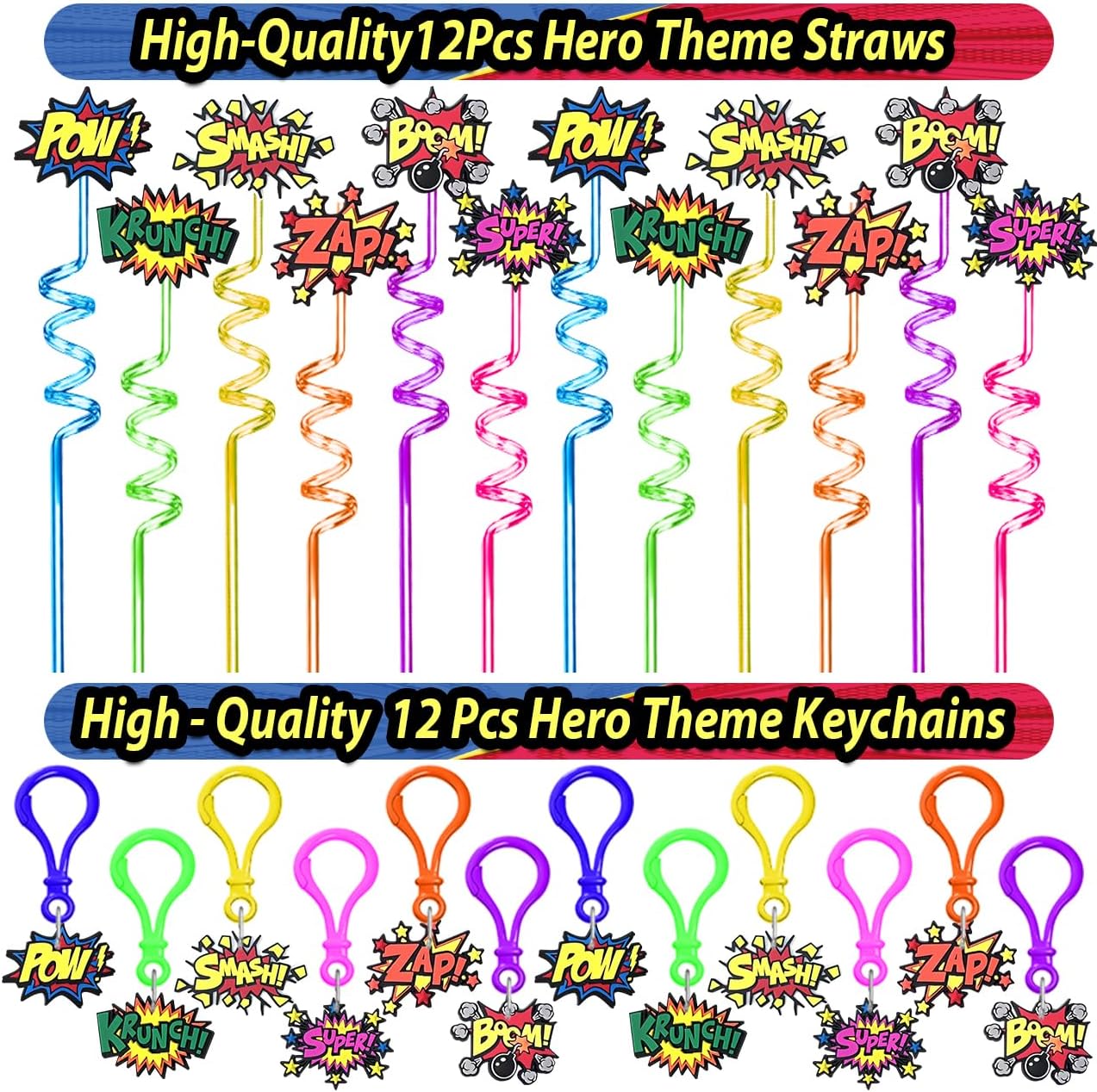 Hero Party Favors Kit - 220PCS Birthday Supplies with Goodie Bags, Straws, Bubble Wands & Notebooks | Ideal for Party Decorations & Piñata Fillers