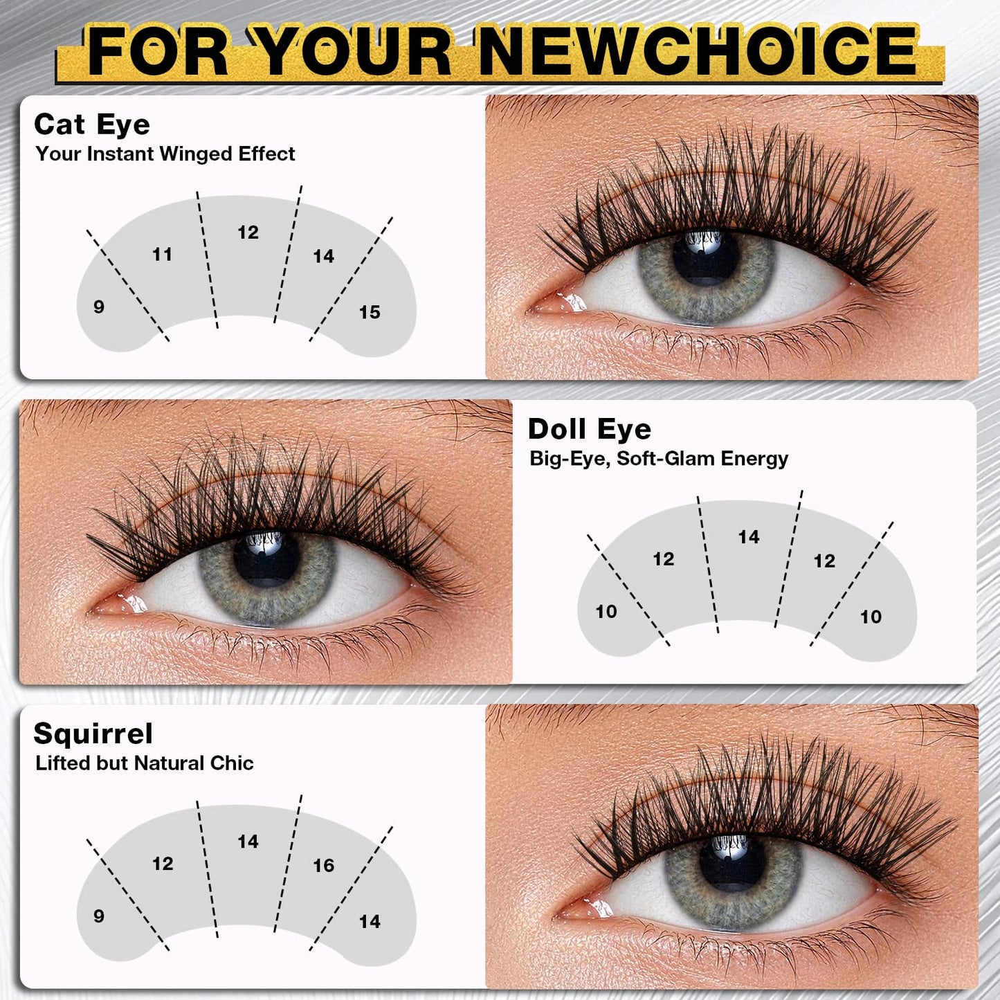 Lash Clusters Kit - 266 Pcs D Curl Wispy Eyelash Extensions with Bond, Seal, Tweezers & Remover | 9-16mm Mix