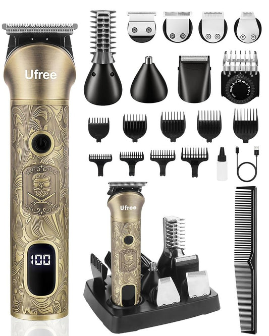 Ufree Beard Trimmer for Men - Cordless Electric Hair Clipper & Grooming Kit | Adjustable Mustache & Facial Hair Shaver