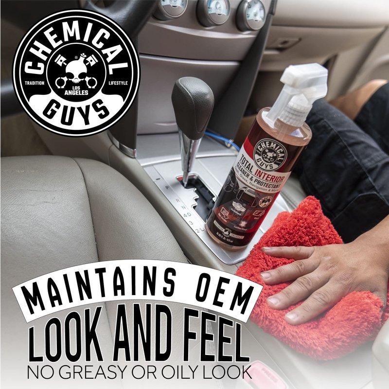 Chemical Guys Total Interior Cleaner & Protectant - Black Cherry, Car Cleaning Spray, Cleans and Protects Leather, Vinyl, Plastic, Rubber, and Glass, Safe for Trucks, SUVs, Jeeps, RVs & More - 16 oz