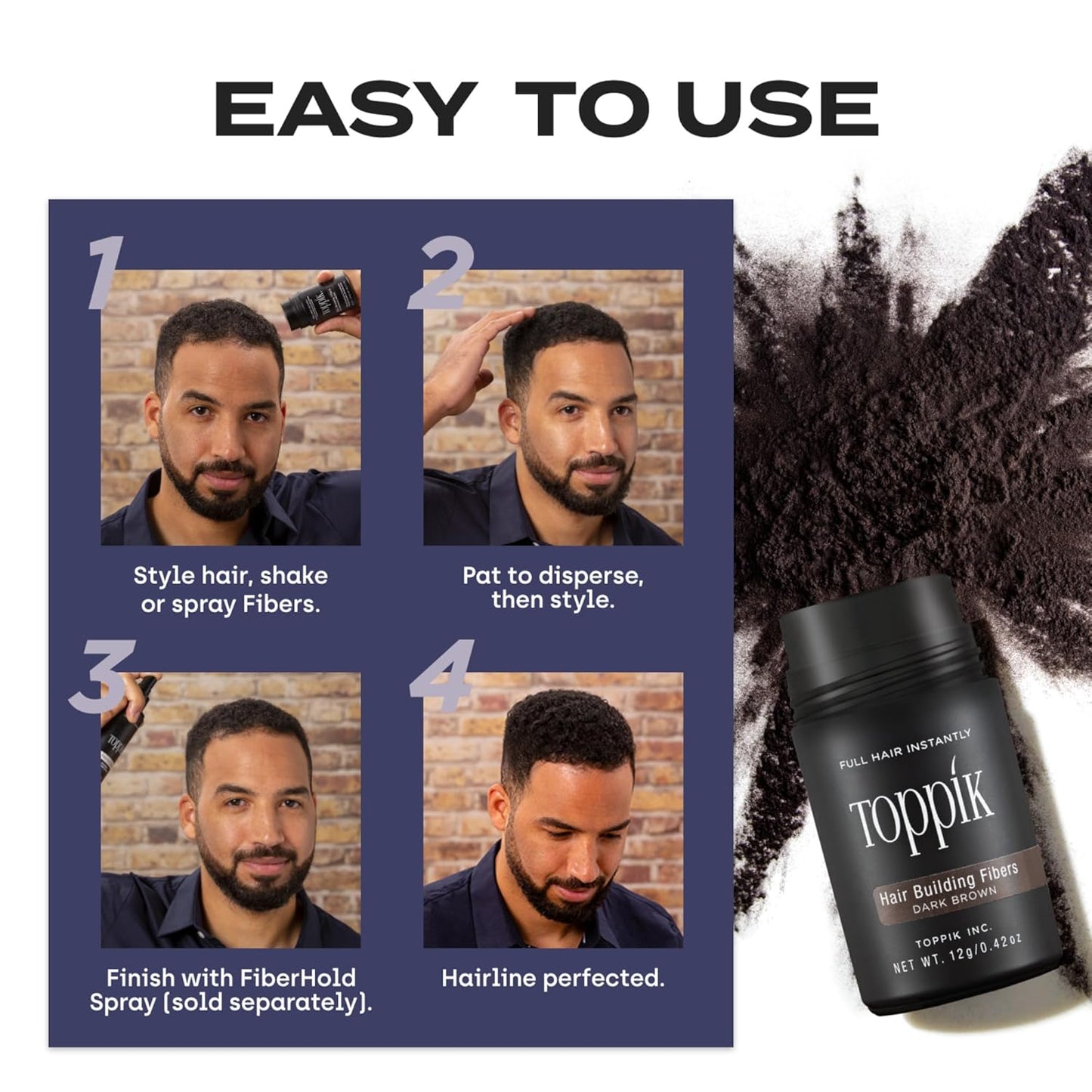Toppik Hair Building Fibers - Instantly Thicker & Fuller Hair | 9 Shades, 4 Sizes Available
