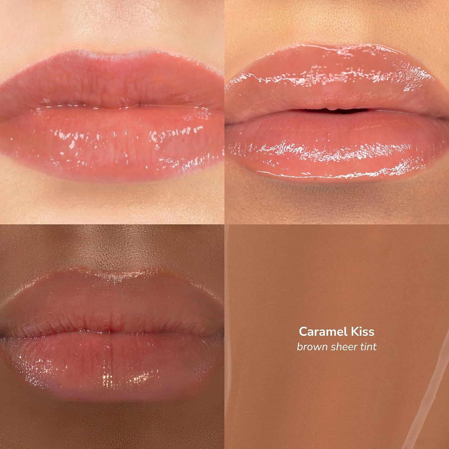 Glowify Juicy Plumping Lip Gloss - Caramel Kiss | Non-Sticky, Long-Lasting Hydration, 0.14 Fl Oz