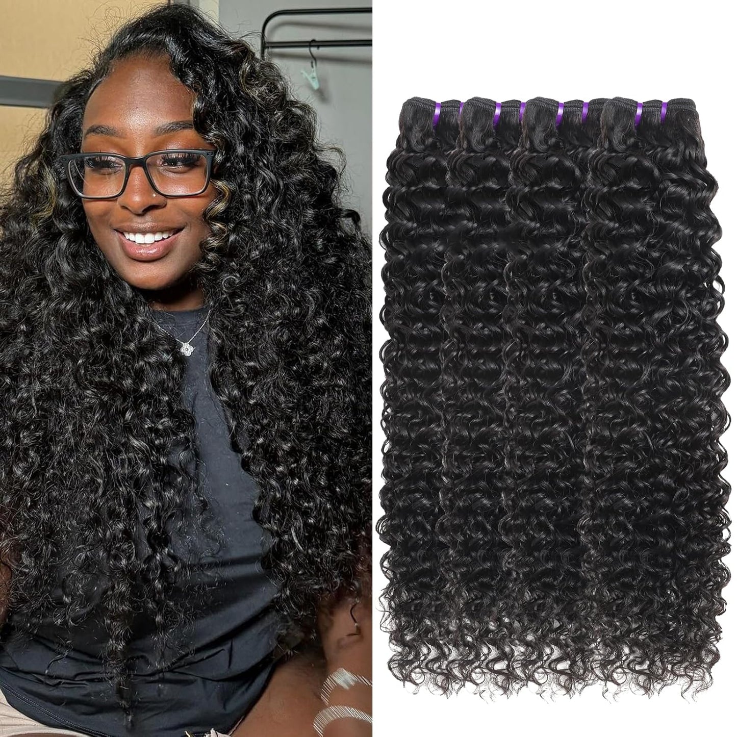 Burmese Curly Hair Bundles - 100% Unprocessed Virgin Remy Hair | 20, 22, 24 Inch Natural Color Extensions for Women