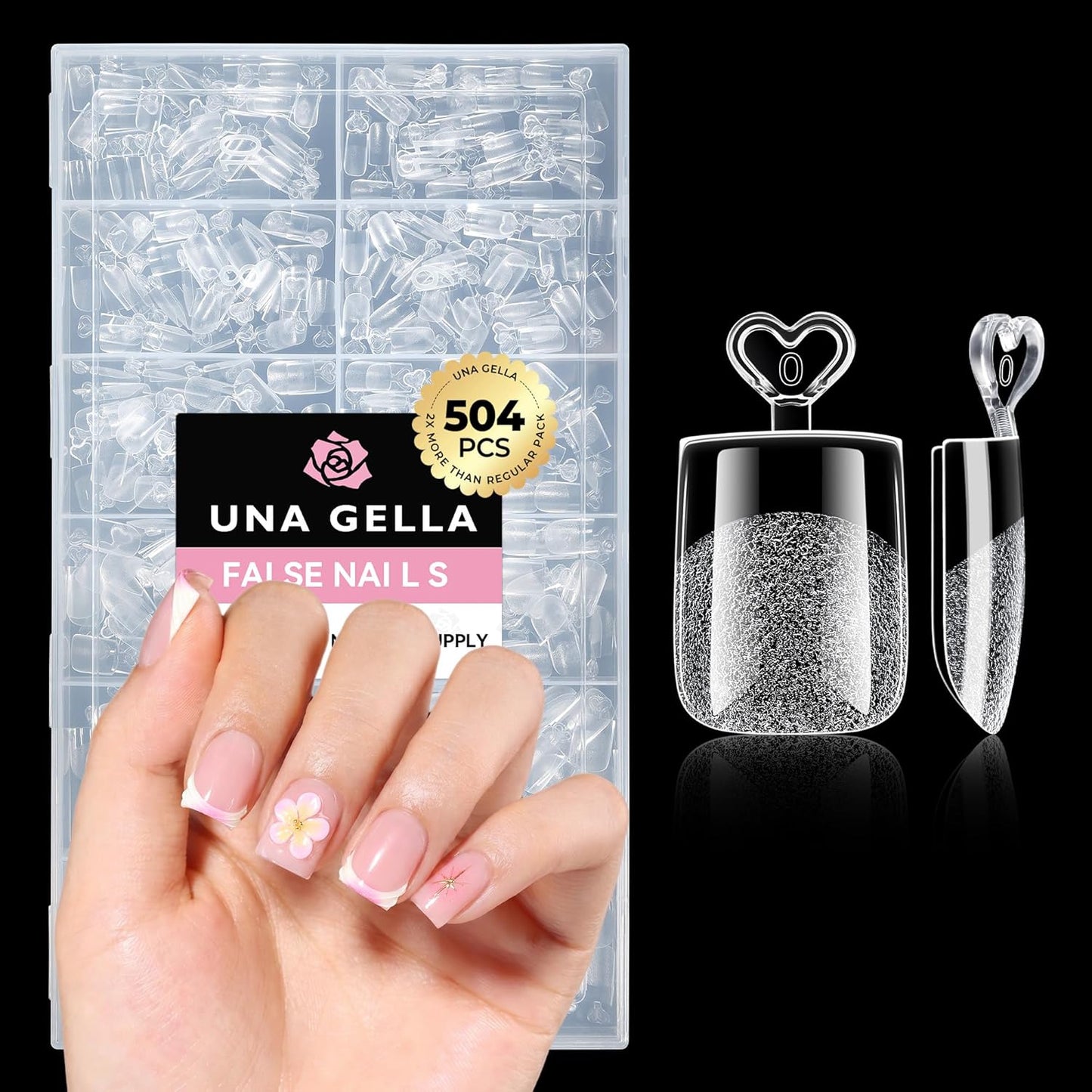 Short Oval Almond Fake Nails - 504pcs Press-On Gel Nail Tips for Home DIY & Salon | 12 Sizes Available