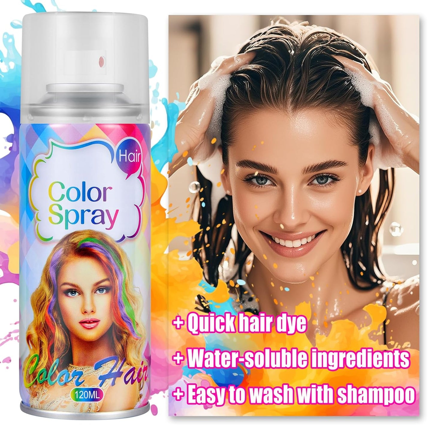 Temporary Blue Hair Color Spray - Washable Hair Dye for Kids & Adults | Ideal for Cosplay & Parties (4.06 Oz)