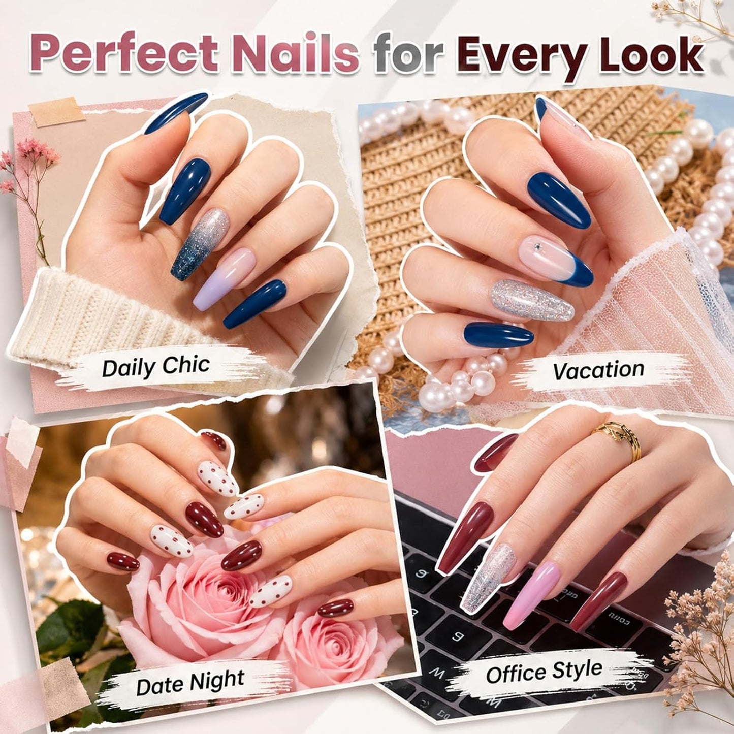 Beetles Gel Nail Polish Set - Modern Muse Collection with 3 Colors & Base/Top Coat | Soak Off UV Gel