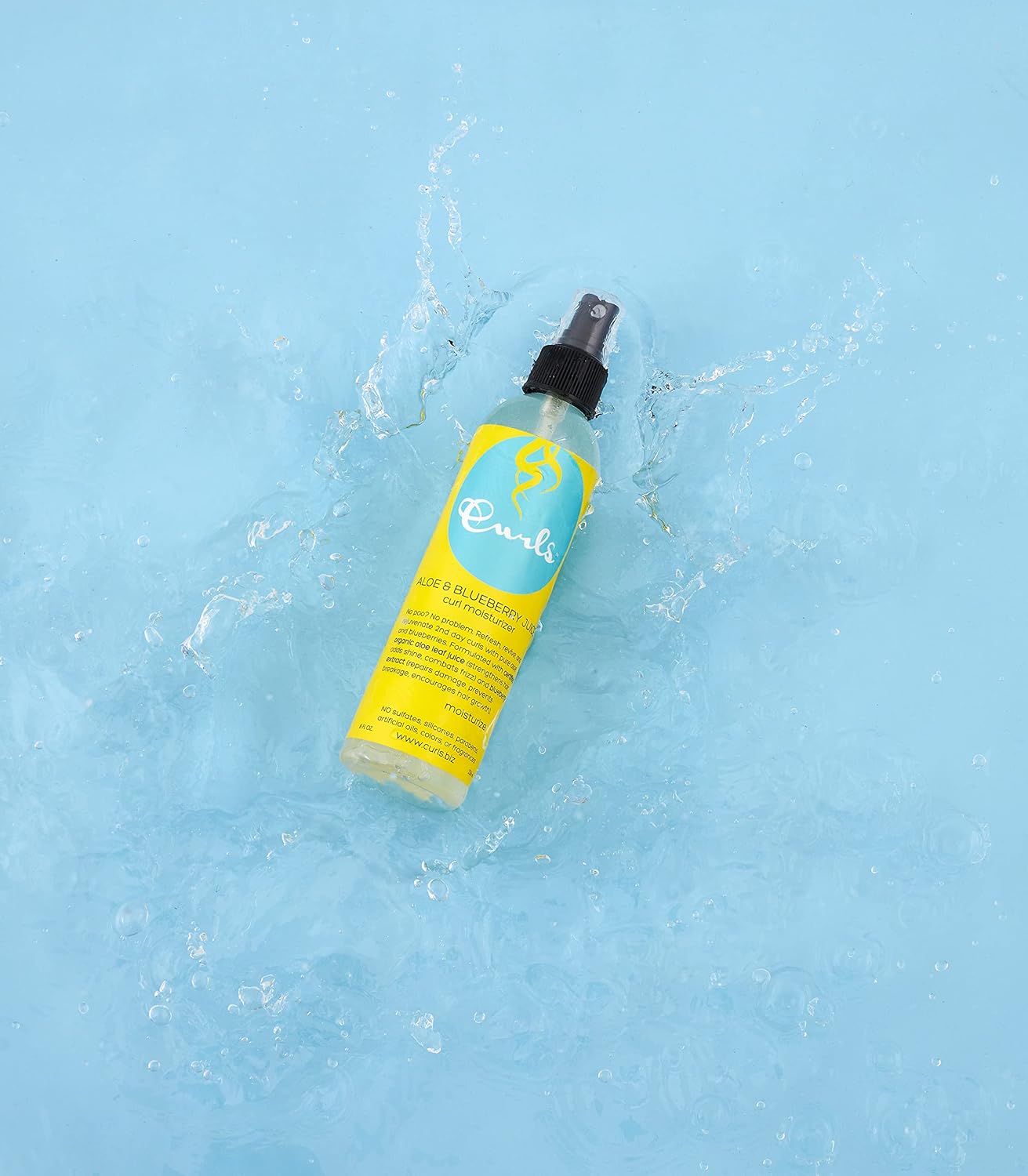 Aloe & Blueberry Curl Moisturizer - Revive Curly Hair with Organic Extracts | 8oz Curl Refresher Spray