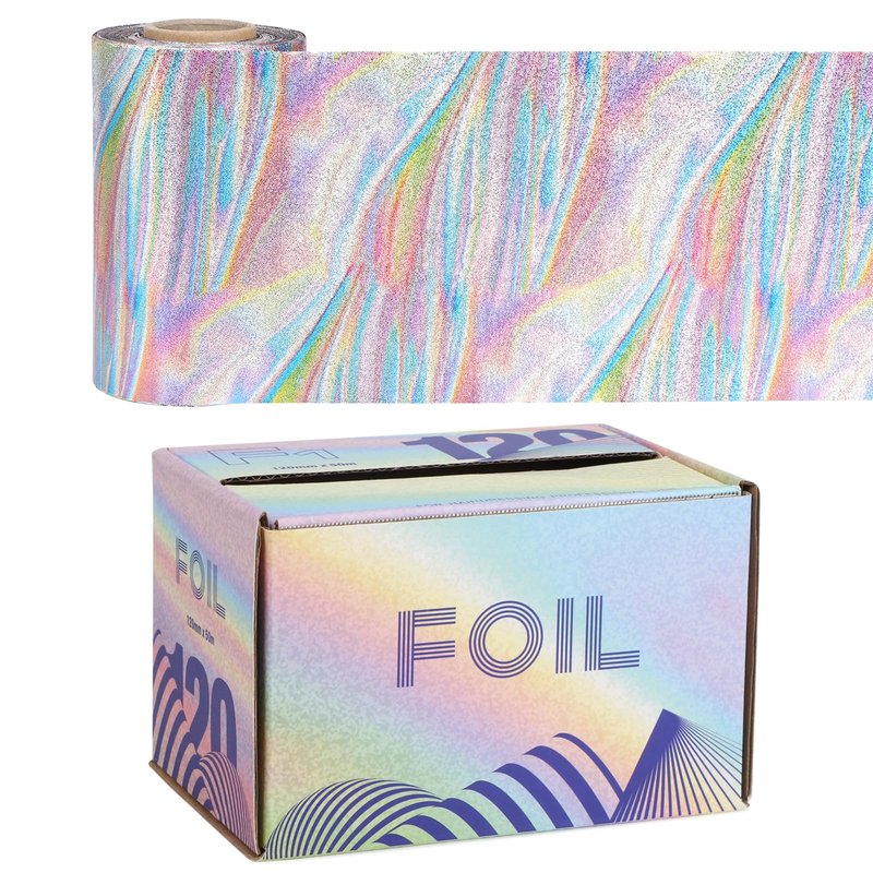 Segbeauty Aluminum Foil Roll For Hair, 50 m Colorful Embossed Hair Foils Professional Hair Coloring Hair Dye Tools, Foil Paper Aluminum Foil Sheets Hair Highlighting Kit Barber Balayage and Bleaching