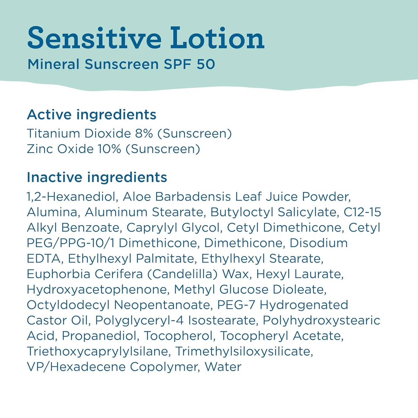 Blue Lizard Sensitive Mineral Sunscreen SPF 50 - 100% Mineral UVA/UVB Protection with Aloe Vera | 5 fl oz