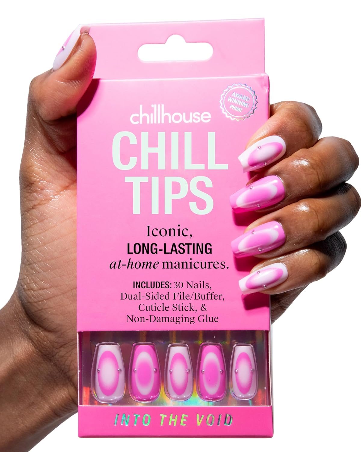 Chillhouse Press-On Nails Kit - Into the Void | 30 Customizable Square Shapes for Up to 2 Weeks Wear