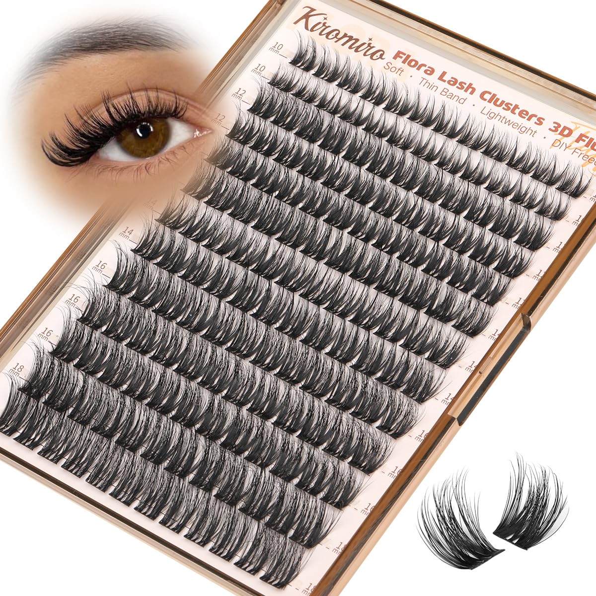 Kiromiro Fluffy Natural Lash Clusters Wispy Eyelash Fluffy Look