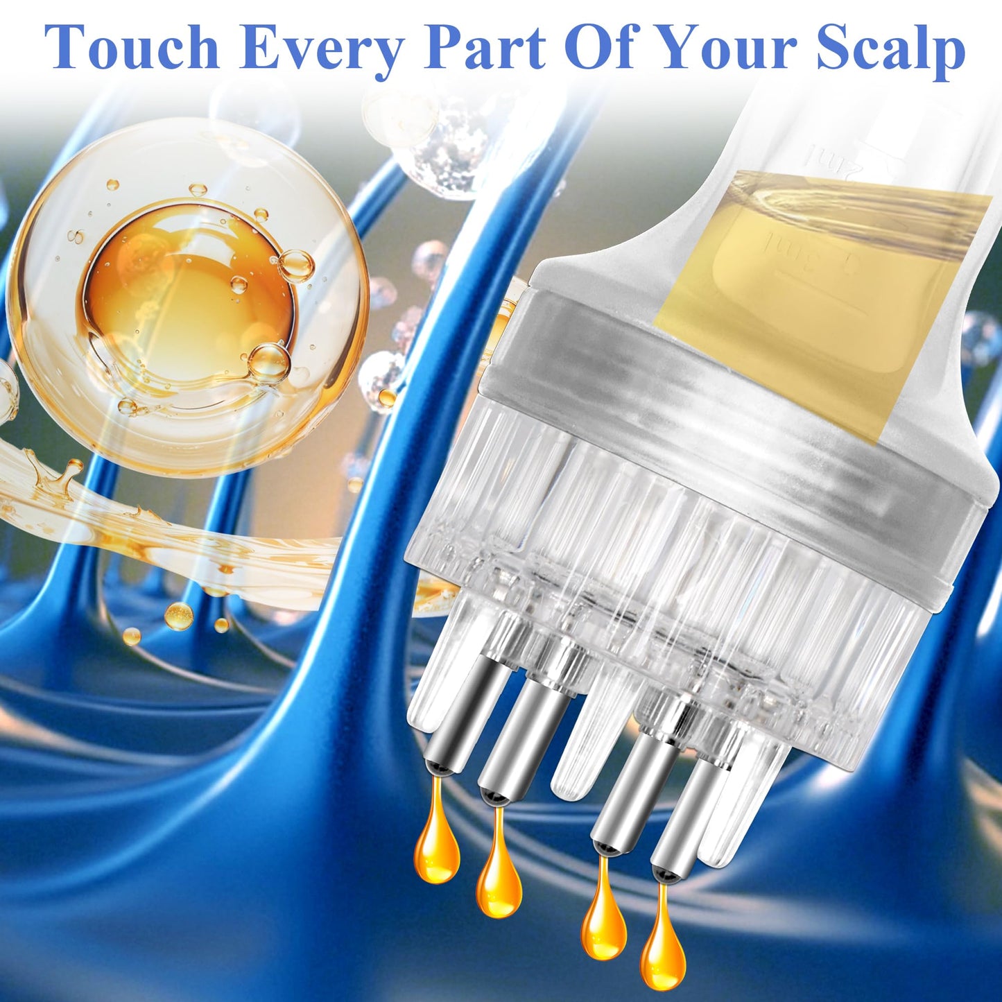Zhaoyao 2p Minoxidil Applicator, Scalp Oil Applicator Food Grade Silicone Hair Oil Applicator Suitable for Scalp Precise Control with Roller Ball Press Design (without Minoxidil Solution)