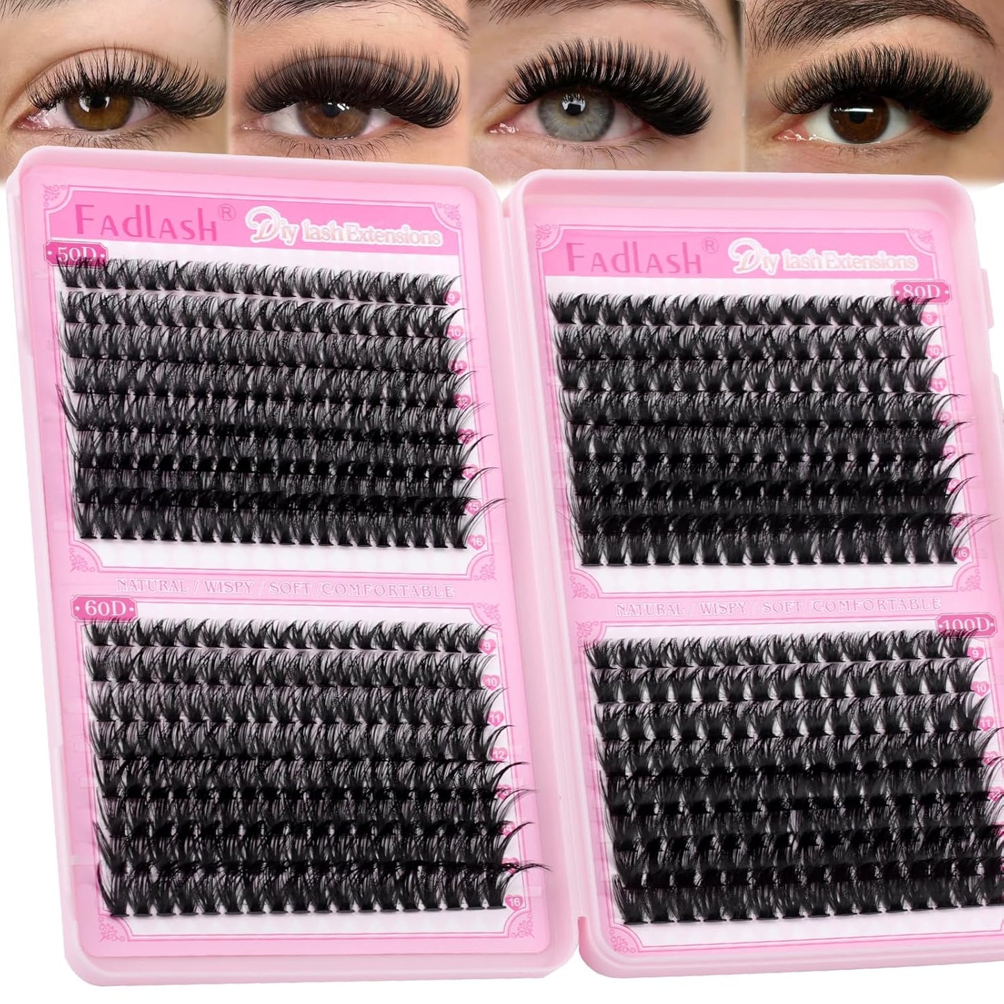 Eyelash Clusters - 80D & 100D D Curl Individual Lashes | 496PCS DIY Extensions 12-18mm
