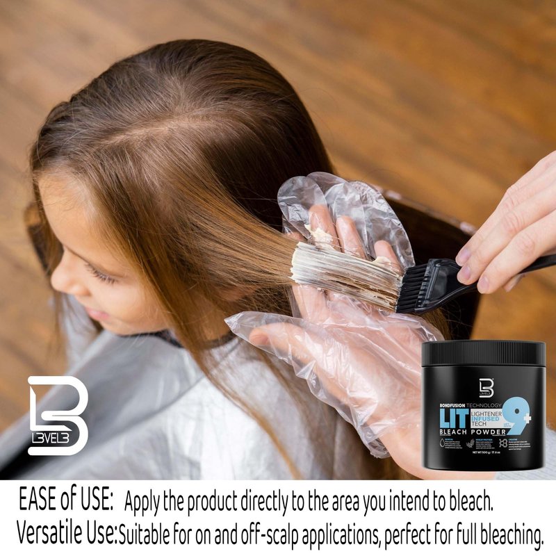 L3 - Level 3 BondFusion LIT Bleach Powder - Hair Lightener with Olive Oil and Wheat Protein to Protect and Fortify Hair - Create Highlights, Balayage or Full Hair Transformation - 500 Grams