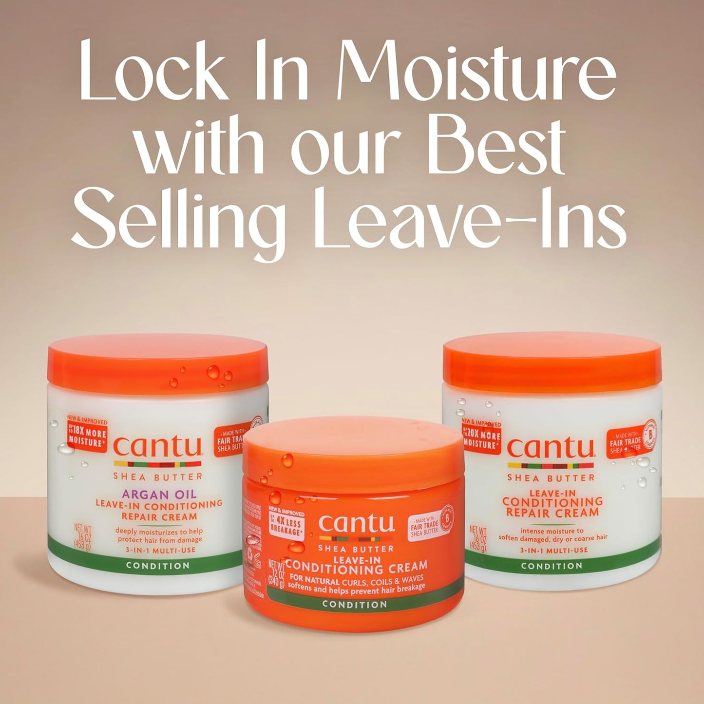 Cantu Argan Oil Leave-In Conditioning Repair Cream - 16 Ounce | Moisturizing Hair Treatment