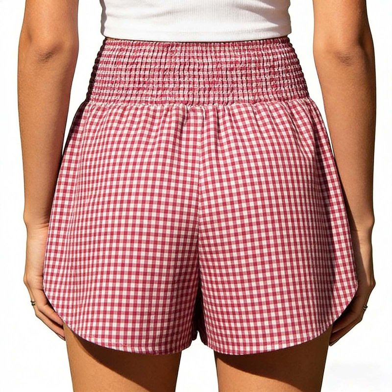 Boxer Shorts for Women Summer Casual Gingham Pajama Plaid Short with Pockets Lounge Pj Bottoms Cute Beach Y2K Clothes
