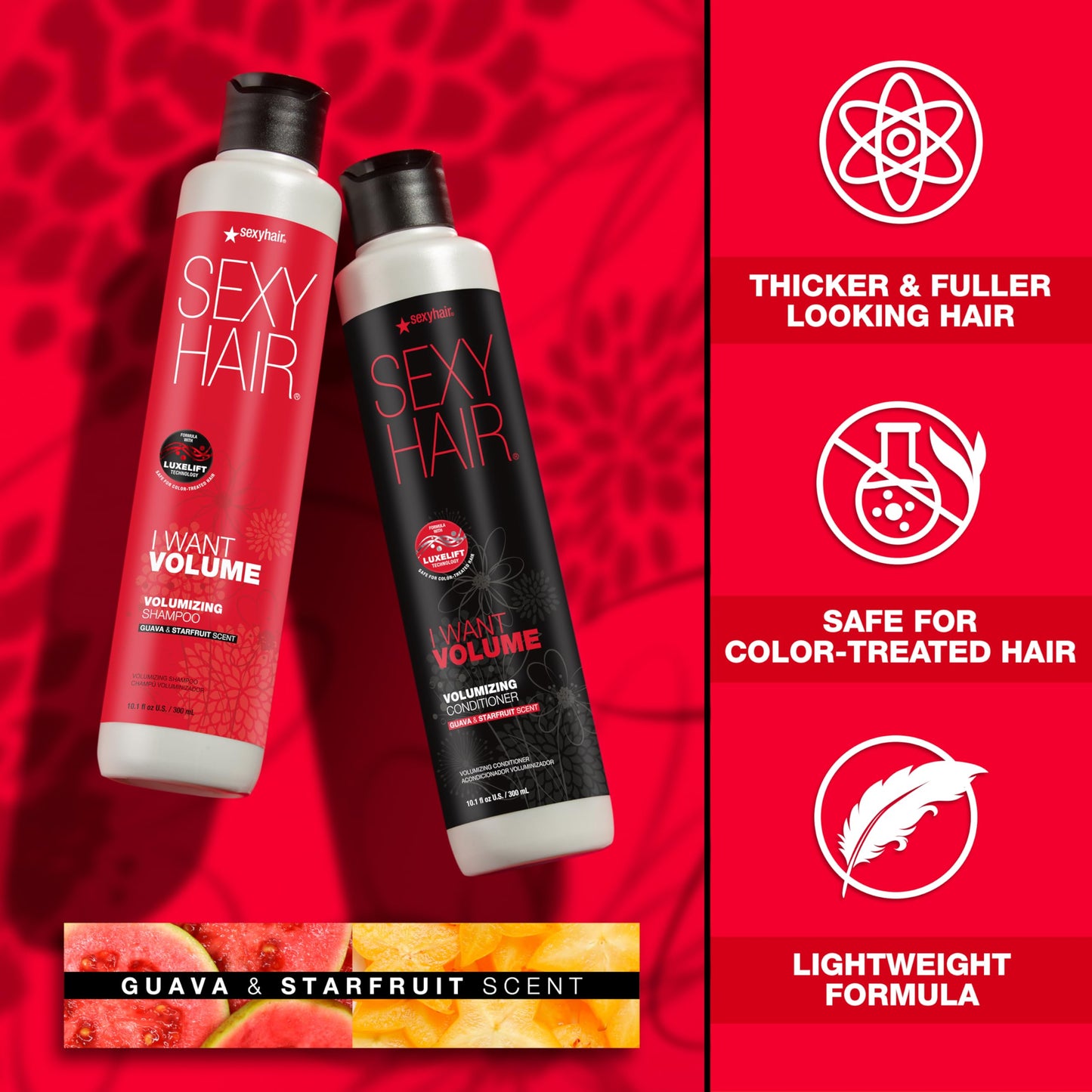 SexyHair I WANT VOLUME Conditioner, 10.1oz | 10% More Volume | Lightweight Formula | All Hair Types