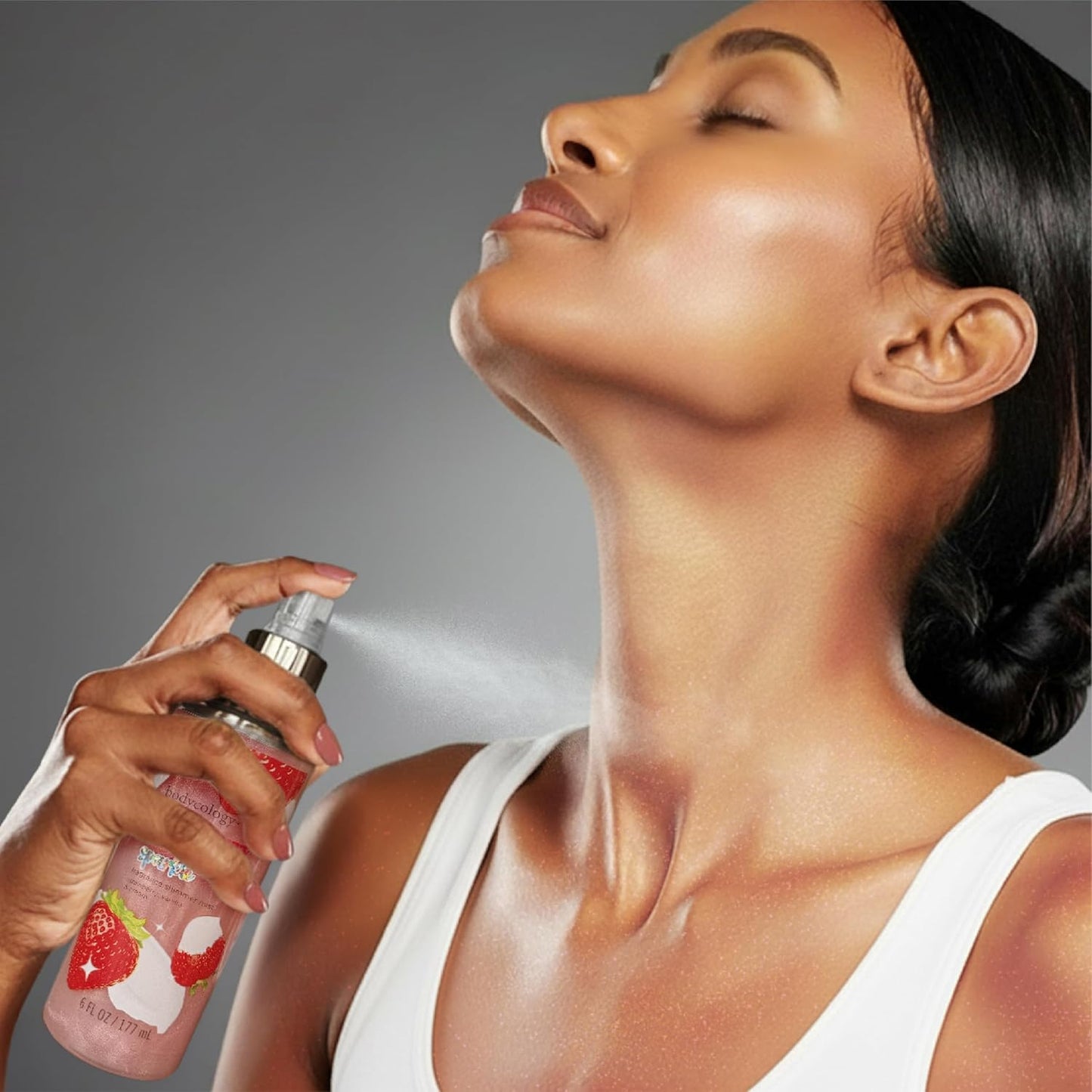 Fragrance Shimmer Mist - Strawberry Cheesecake Scent | 6 Fl Oz Hydrating Spray