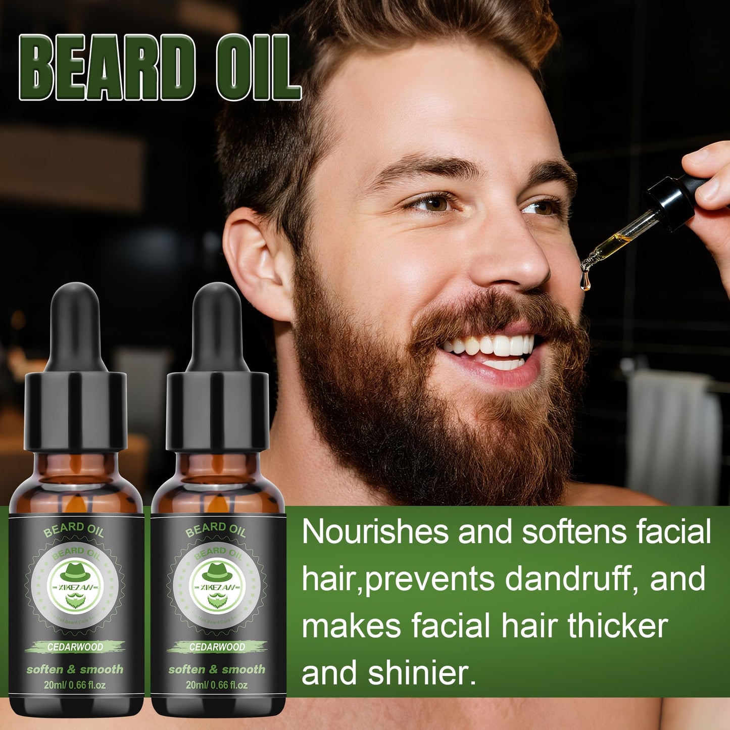 XIKEZAN Beard Kit for Men Grooming with Cedarwood Wash,Conditioner,Oil,Balm,Brush,Comb,Scissors,Anniversary Valentines Birthday Christmas Fathers Gifts for Men Grandpa Husband Boyfriend Cool Gifts Set