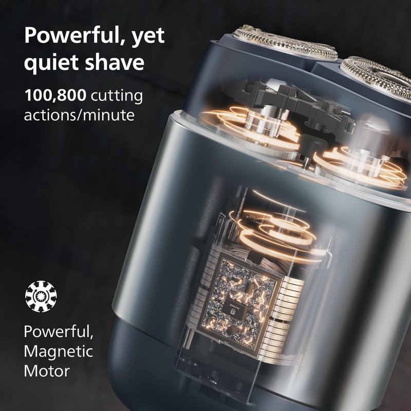 Philips Norelco Shaver 700 Series - Compact Electric Shaver, Lift & Cut System, Dual SteelPrecision Blades, 4D Flex Heads, Wet & Dry Shave, Travel Case, Model S794/94
