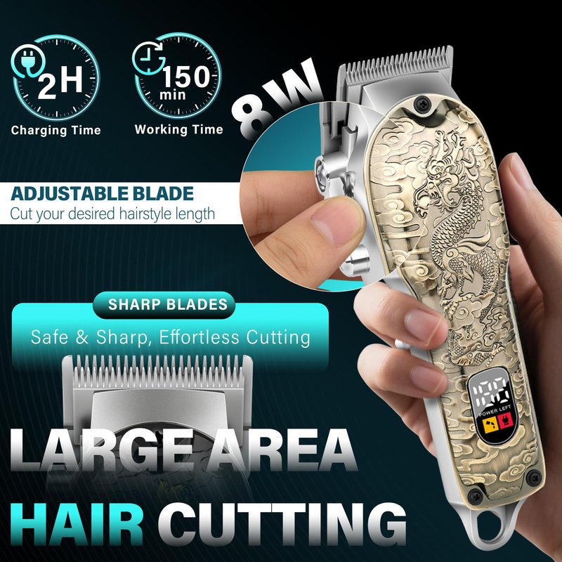 LQT® Professional Hair Clippers for Men, Hair Trimmer Cordless Barber Clippers and Trimmers Set, Hair Cutting Kit for Men Grooming Father Day Gifts