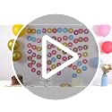 Donut Party Banners Kit - 12 Colorful Hanging Decorations