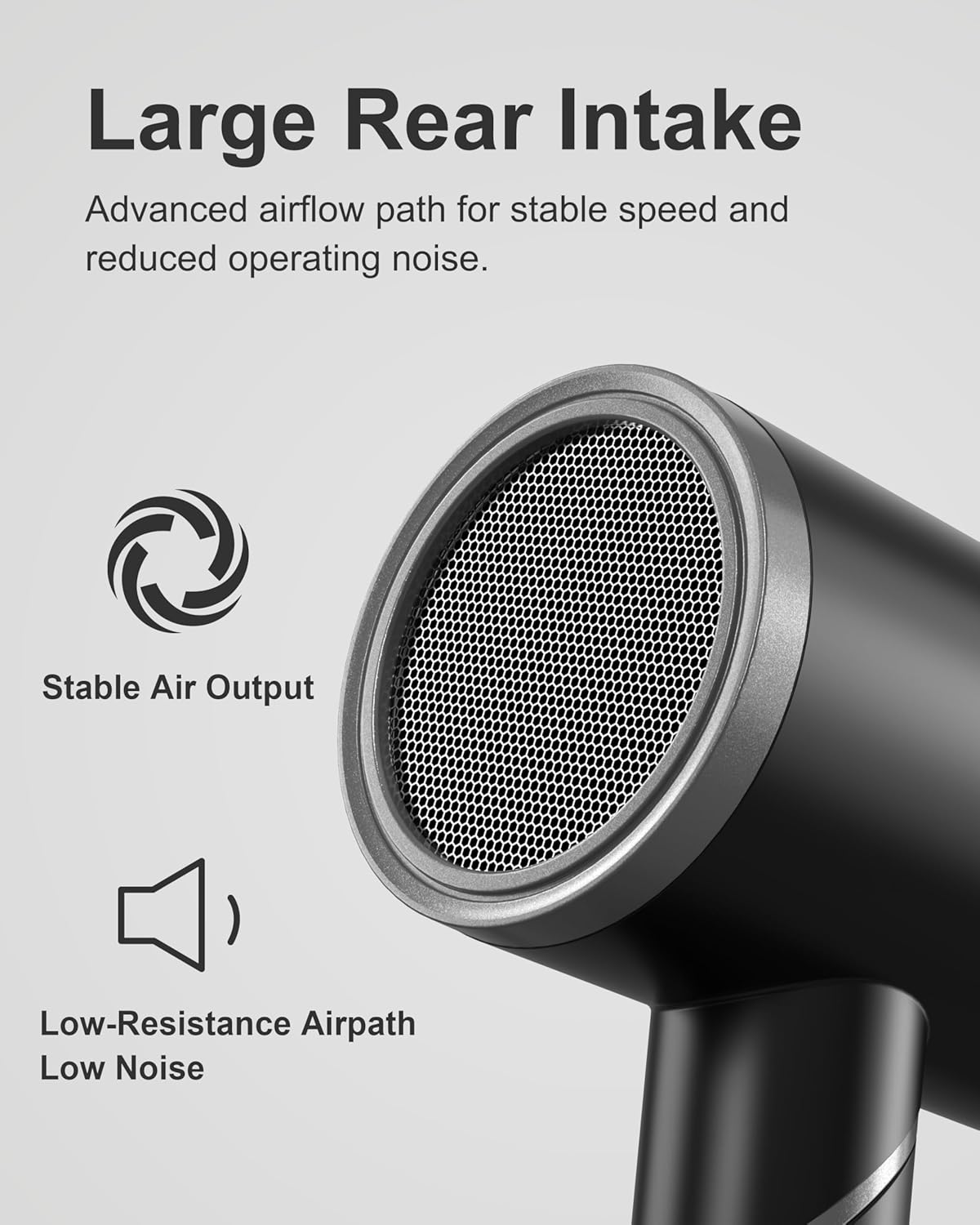 Hair Dryer with Comb - 1800W Ionic Blow Dryer for Curly Hair | Diffuser & Foldable Design | 6.5 ft ALCI Cord