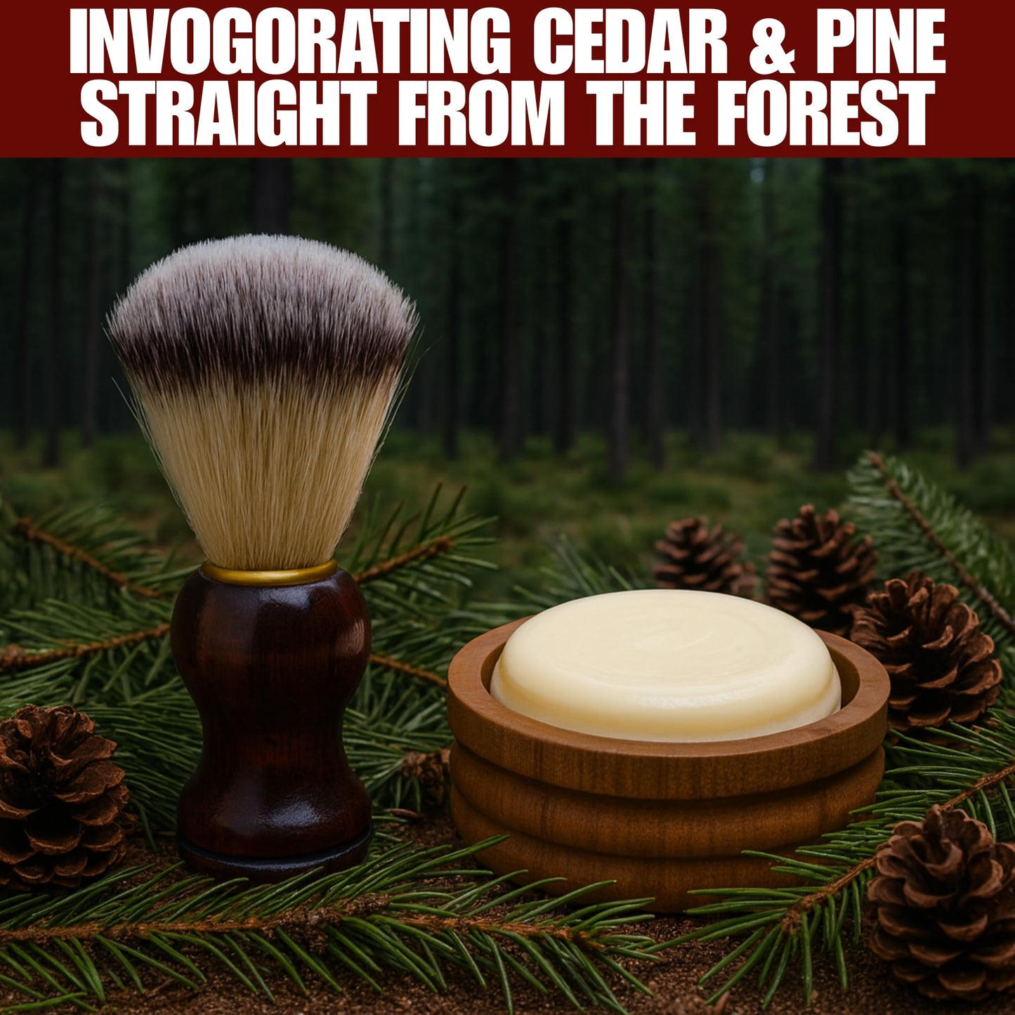 G.B.S GENTS Men's Classic Wooden Shaving Set with Shaving Brush, Wooden Stand and 3.5 Inches Diameter Shaving Soap Bowl