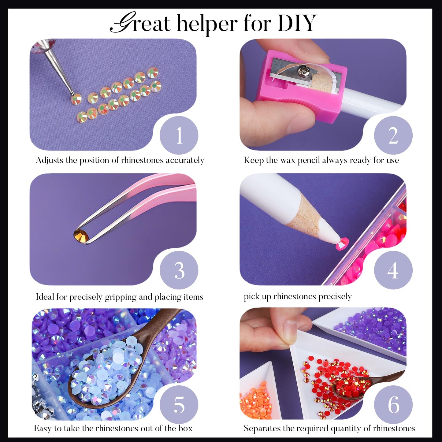 Teenitor Bedazzling Kit 28 Colors Rhinestones Kit, 30000Pcs Flatback Rhinestones for Bedazzling Gems with 3Pcs B7000 Jewelry Glue and Resin Rhinestone Tools for Nail Art Diamond Art Crafts DIY