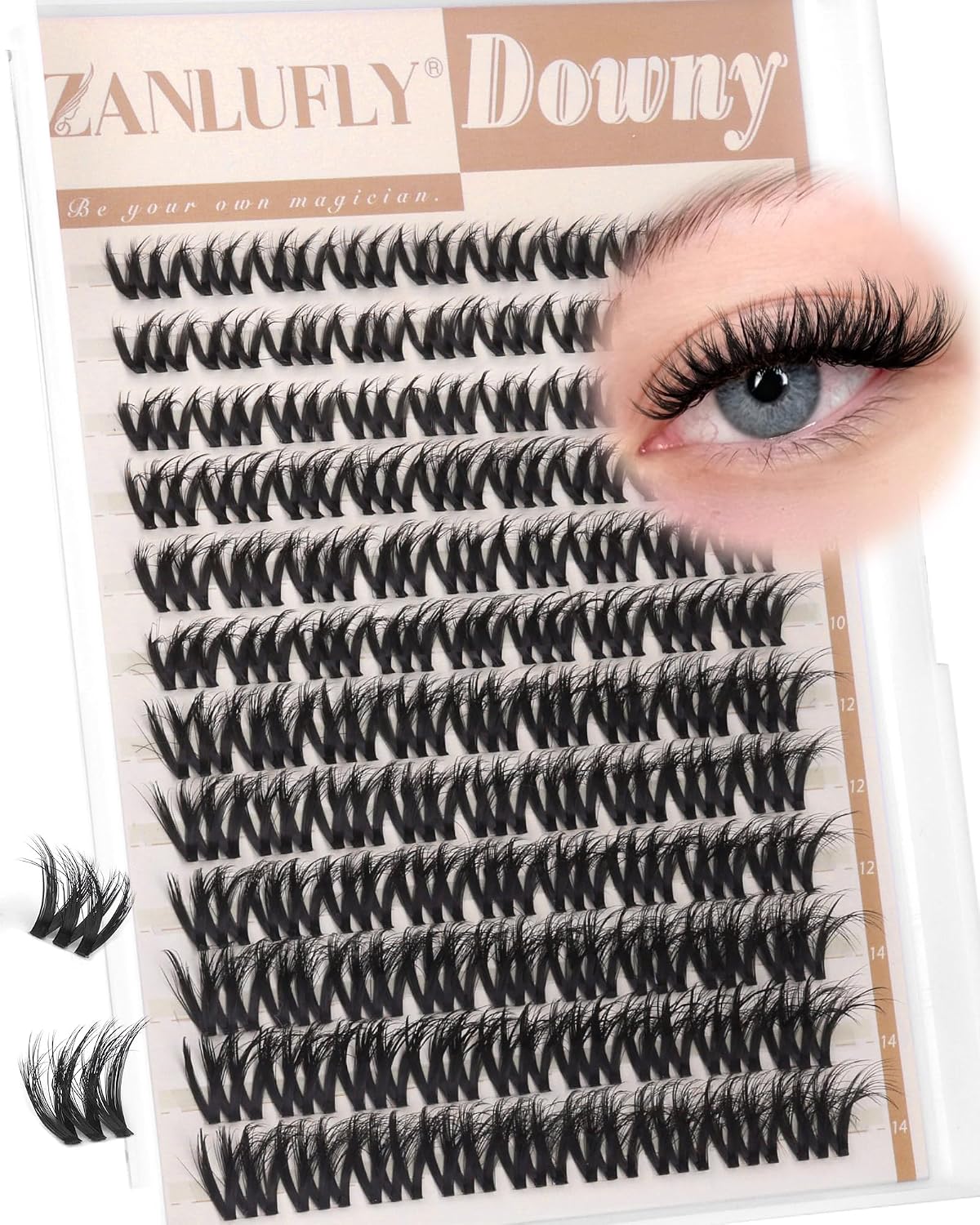 Spider Lash Clusters - Wispy Eyelash Extensions for Natural Look | DIY 8-16mm D Curly Individual Lashes