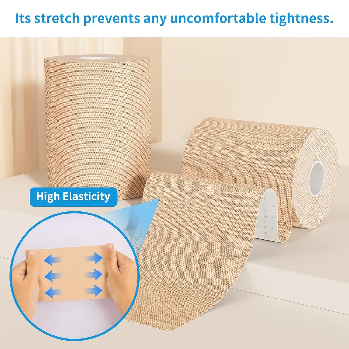 Waterproof Tattoo Cover Up Tape - Sweat-Resistant Light Tan Skin Tone | 4"x16.4ft Cuttable Patches for Tattoos, Scars & Birthmarks