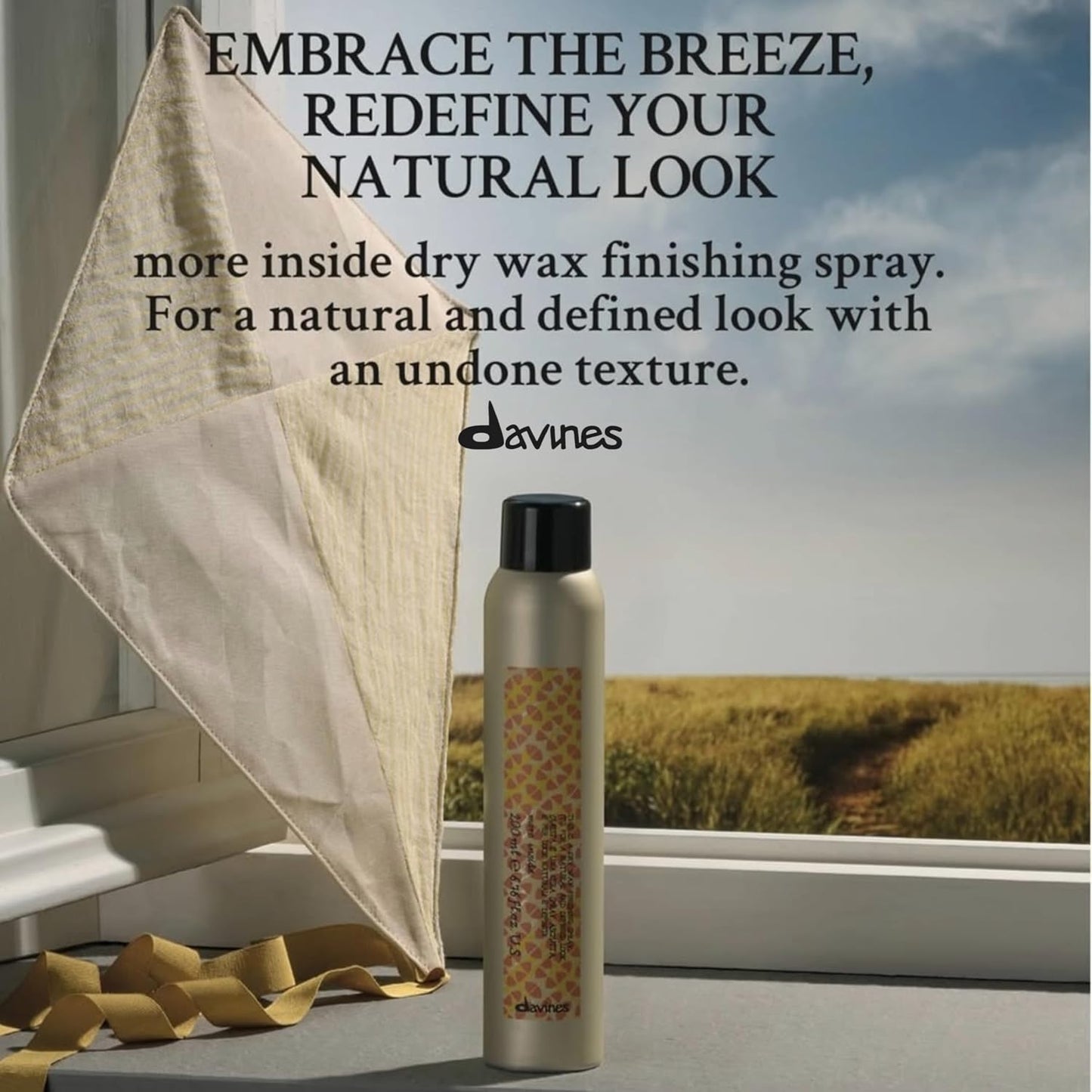 Davines Dry Wax Finishing Spray - Strong Hold Texture & Definition | Satin-Matte Finish, 6.76 Fl Oz