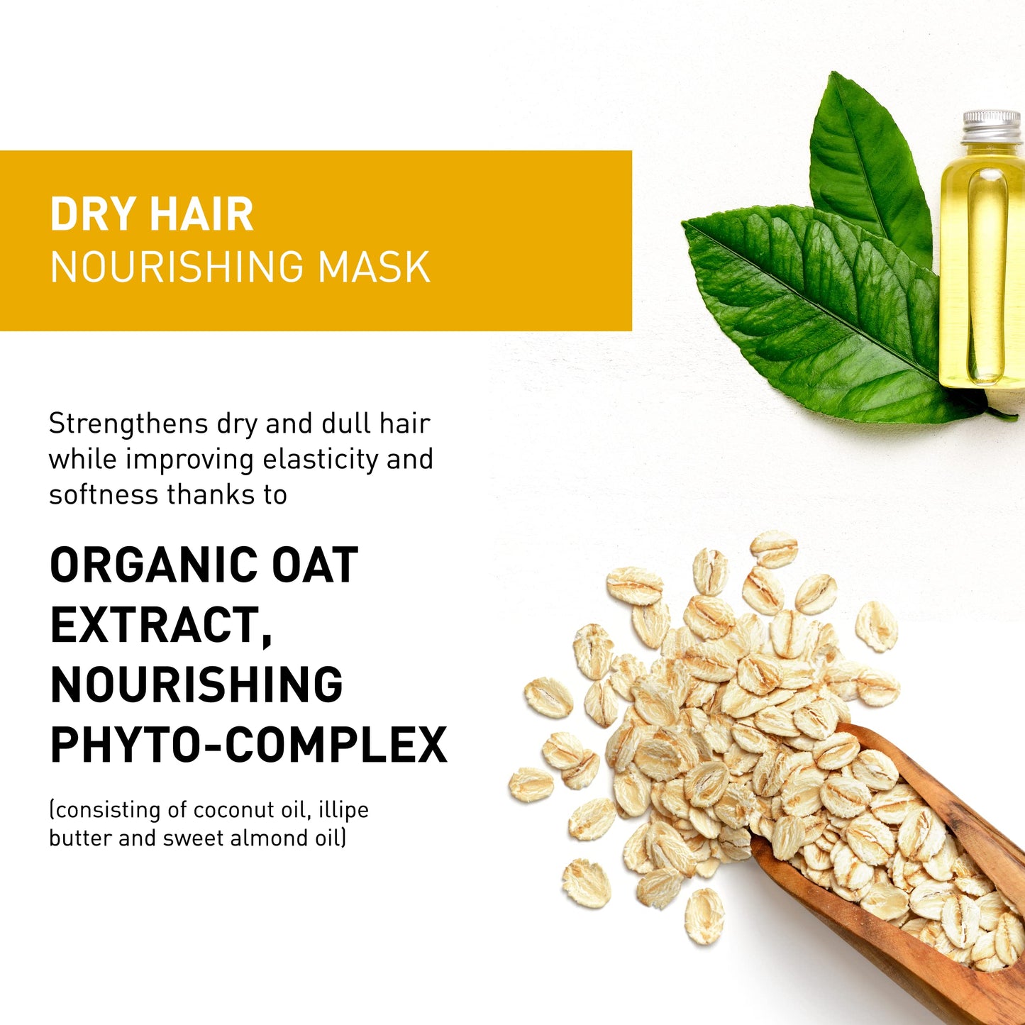Insight Dry Hair Mask with Oat Extract & Nourishing Phytocomplex, Restructures Strands & Restores Shine, 8.5 Fl. Oz. / 250 mL