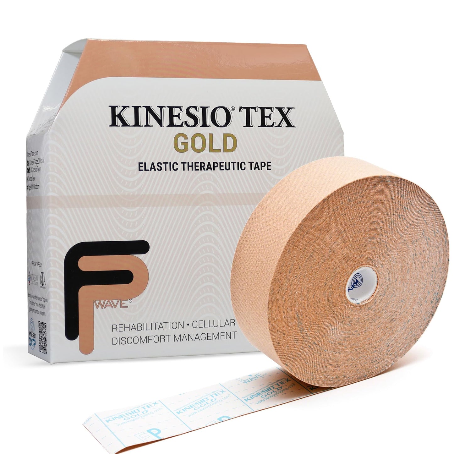 Kinesio Taping - Elastic Therapeutic Athletic Tape Tex Gold FP - Bulk Roll - Beige – 2 in. x 103 ft