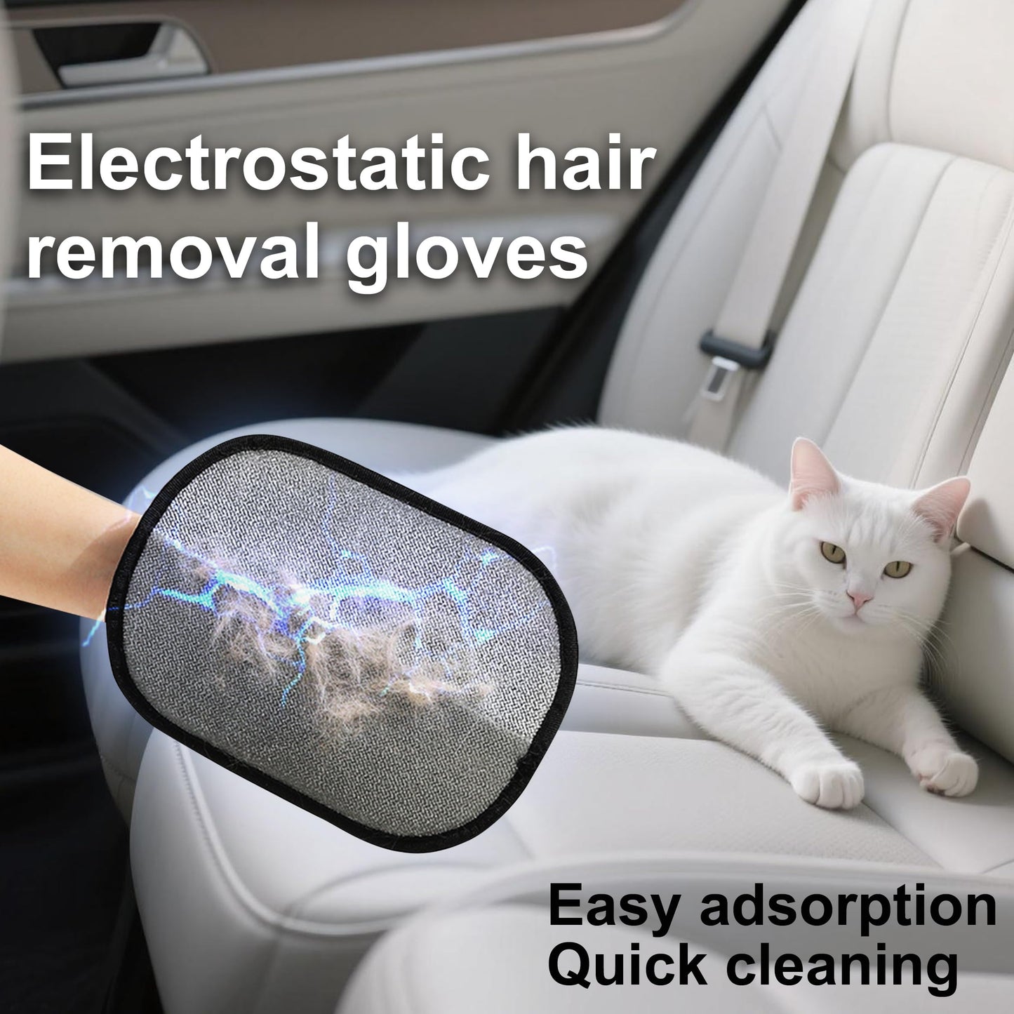 Rorodog 3-Pack Magic Brush Pet Hair Removal Gloves with A Hair/Lint Removal Tool – Remove Cat/Dog Fur from Clothing, Furniture, Car Seats, Bedding & Carpet