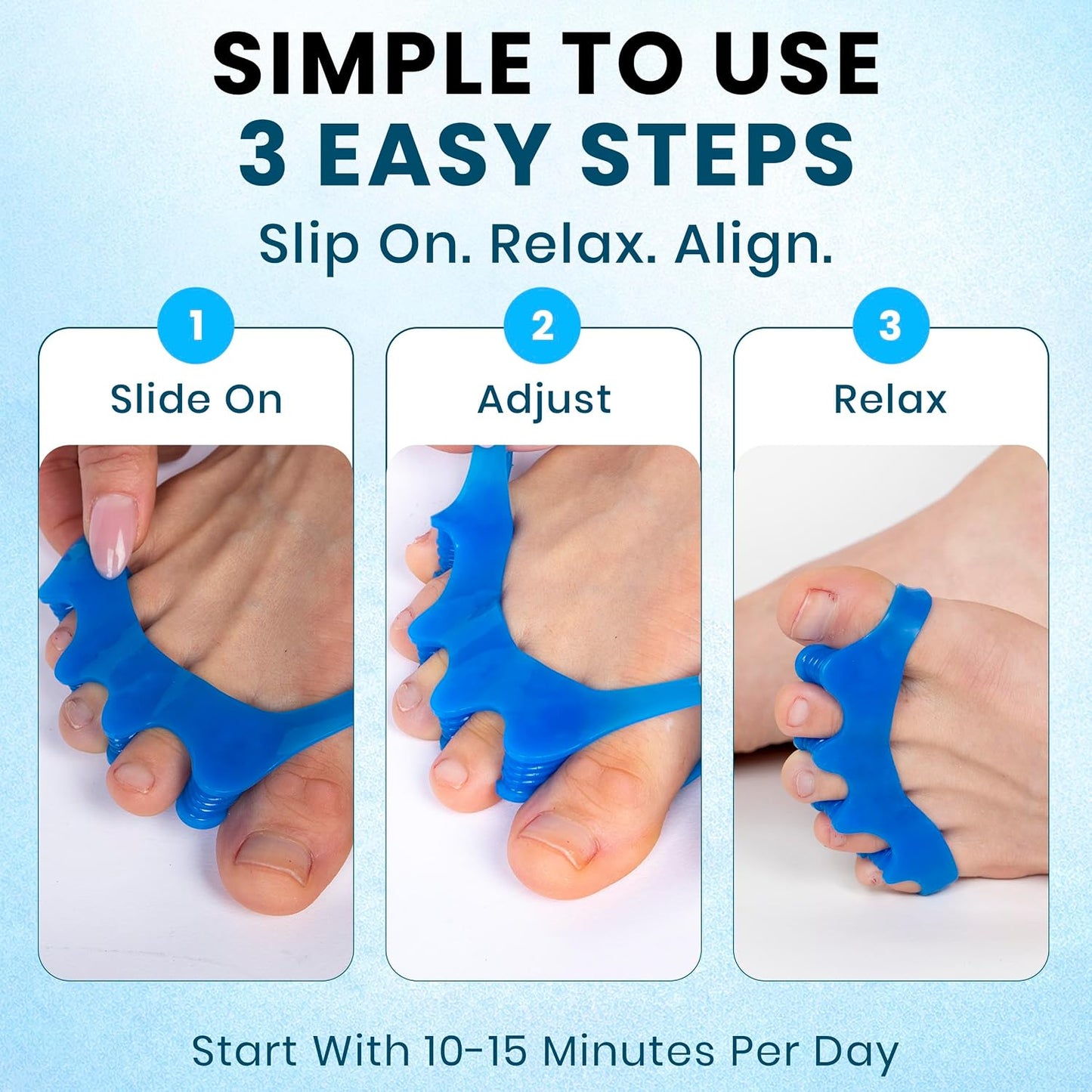 Toe Separators - Soft Gel Spacers for Foot Alignment & Comfort | Large Size